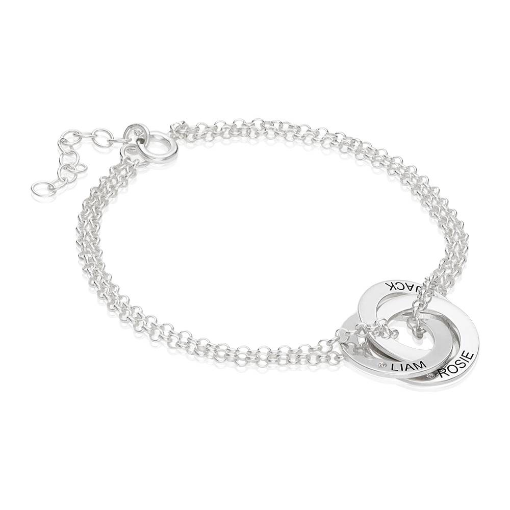 Pulsera de Anillos Rusos Lucy con Diamantes en Plata Esterlina-1 foto de producto