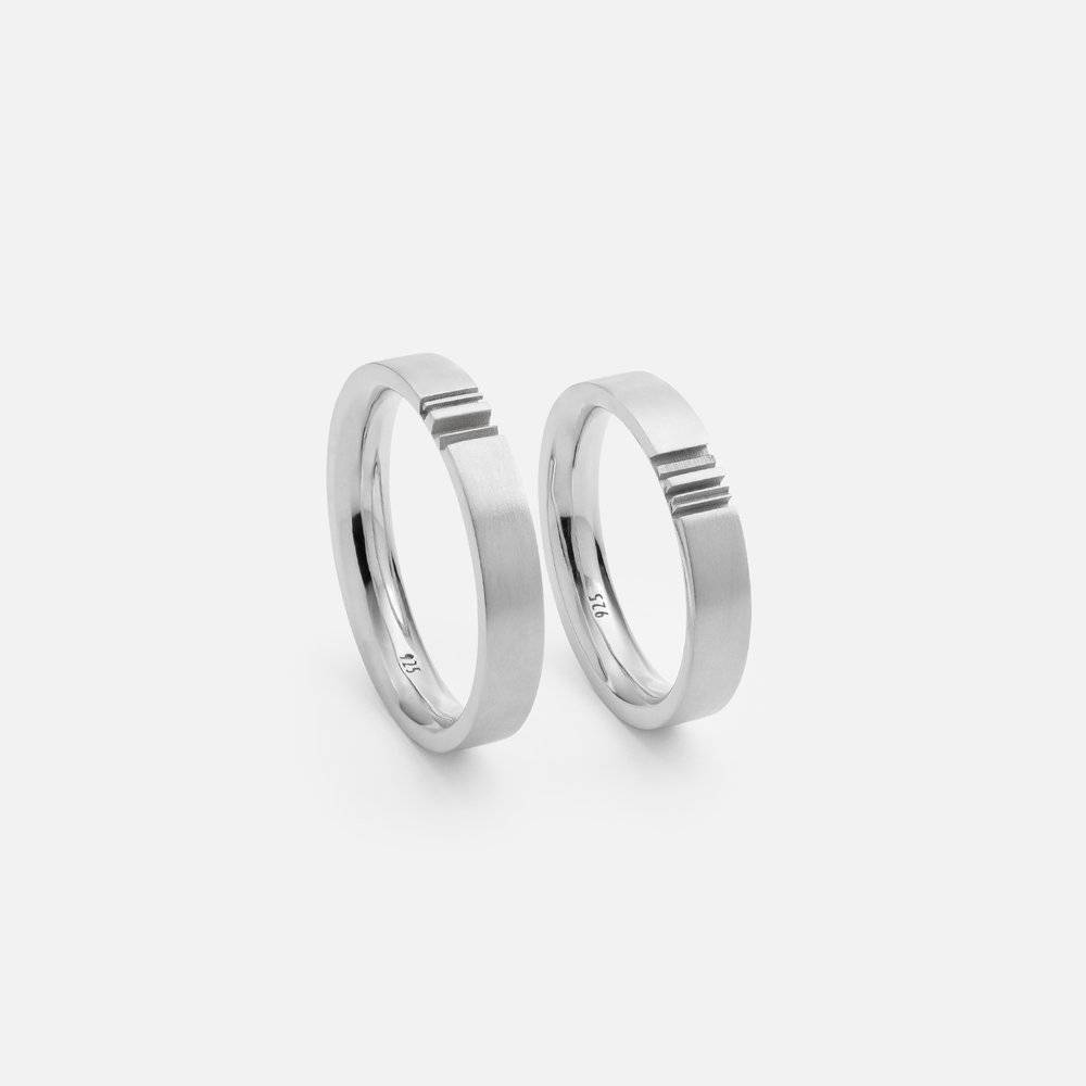 Conjunto de Anillos de Promesa de Pareja con Inicial A Juego en Plata-1 foto de producto