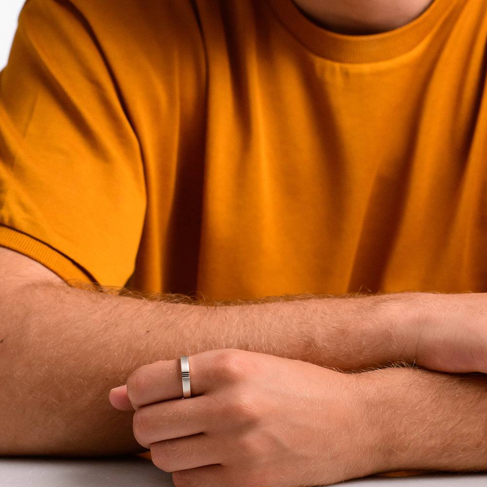 Conjunto de Anillos de Promesa de Pareja con Inicial A Juego en Plata-3 foto de producto
