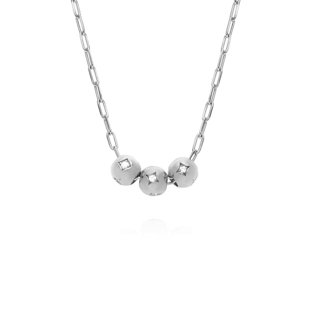 Collar Maya con Cuentas de Diamantes de 0.08ct en Plata Esterlina-1 Collar Maya con Cuentas de Diamantes de 0.08ct en Plata Esterlina-1 foto de producto