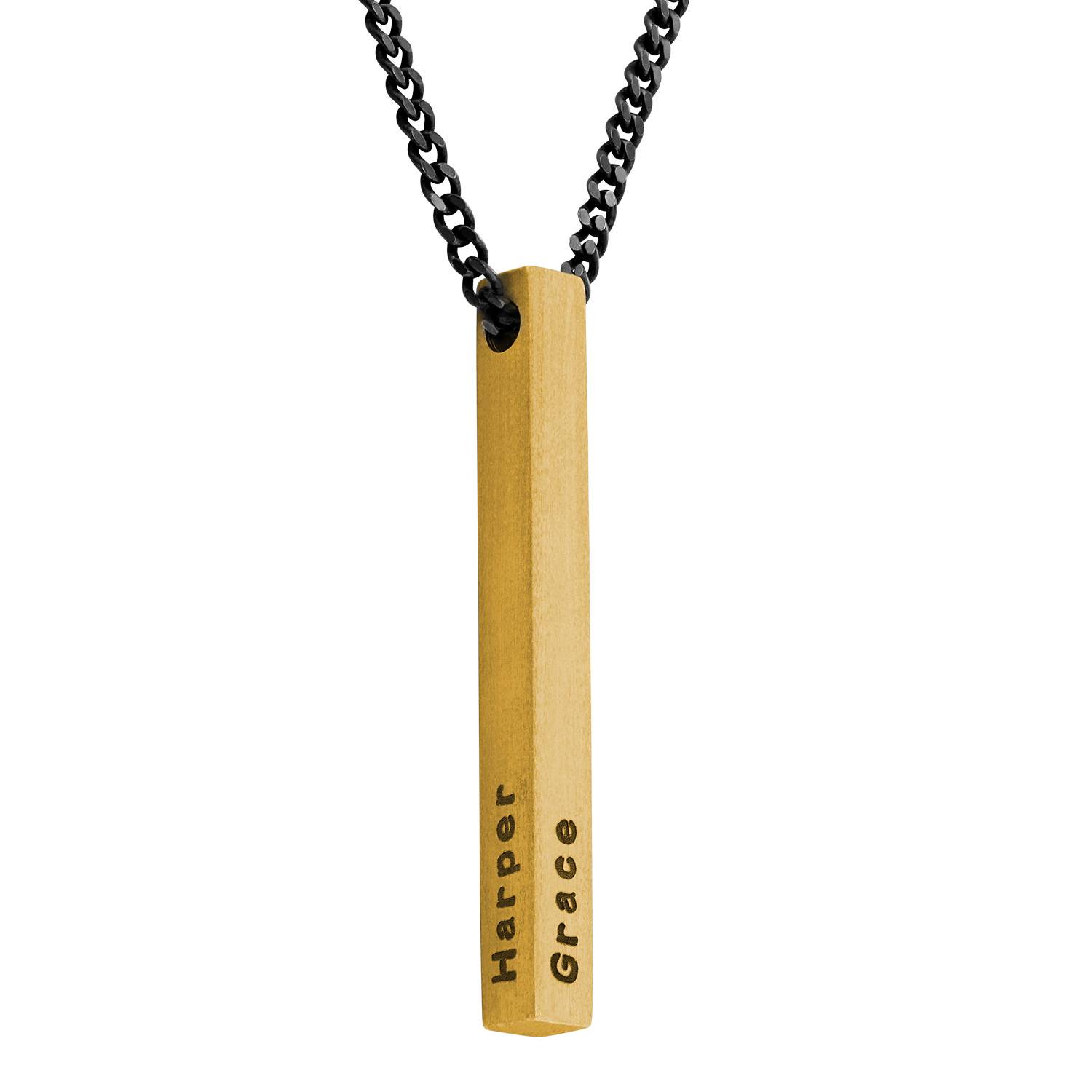 Collar de Barra en 3D para Hombre en Baño de Oro-2 foto de producto