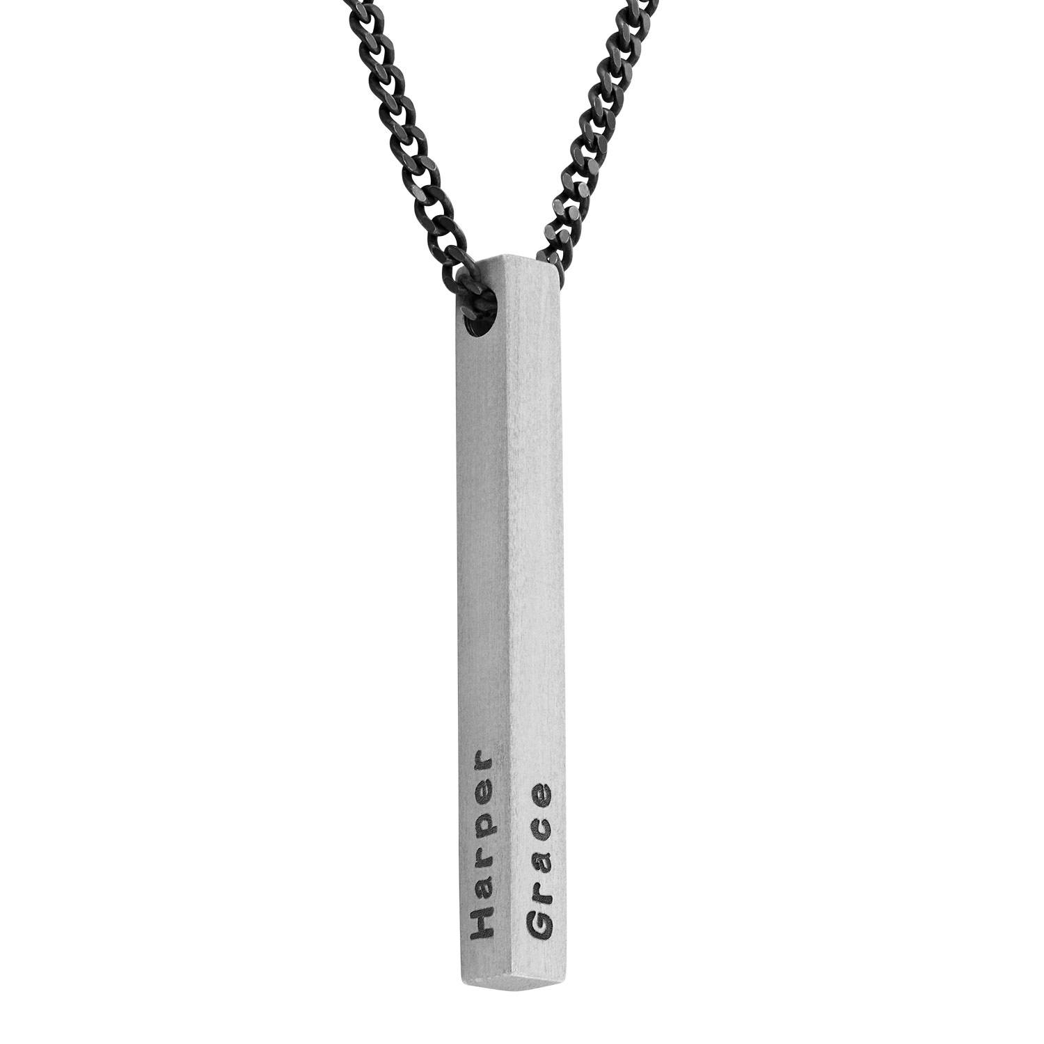 Collar de Barra en 3D para Hombre en Plata-2 foto de producto