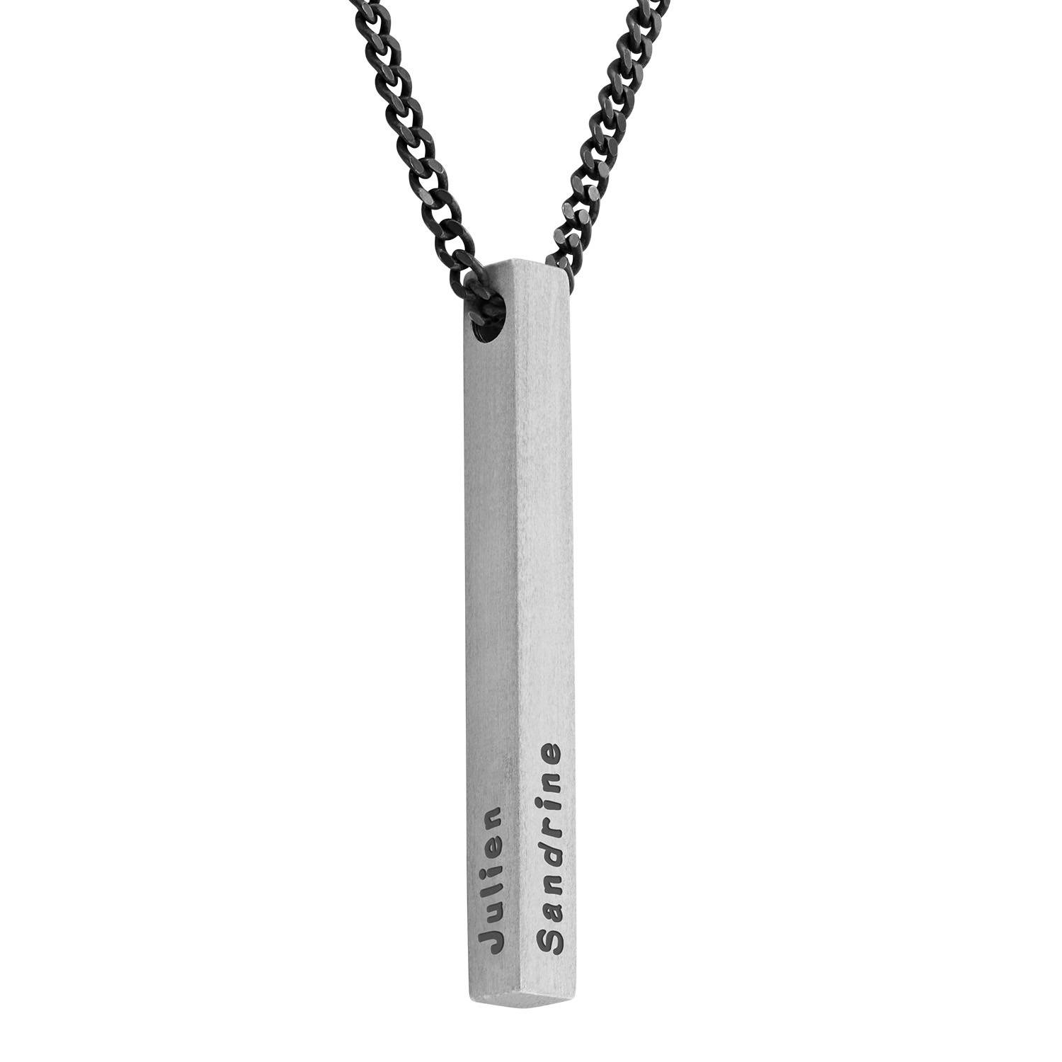Collar de Barra en 3D para Hombre en Plata-6 foto de producto
