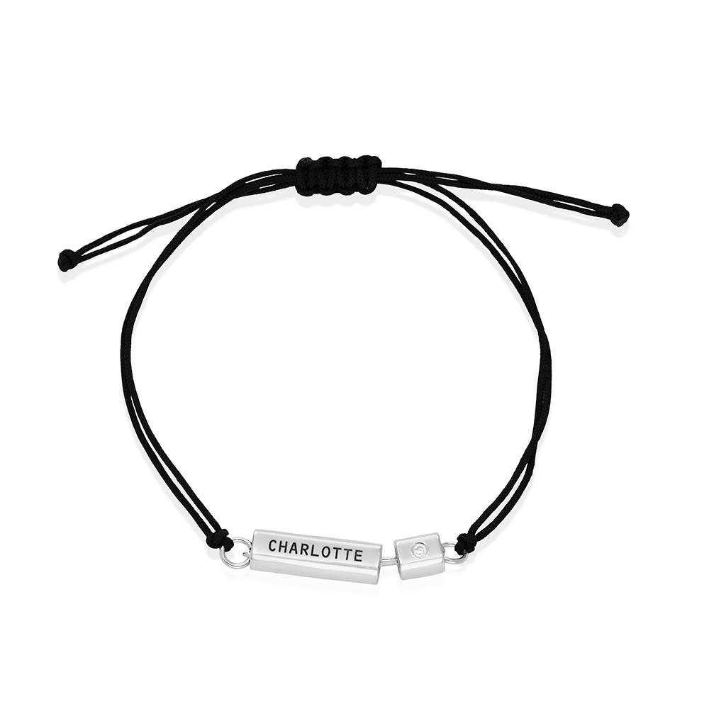 Pulsera / Tobillera de Tubos con Diamantes en Plata Esterlina-5 foto de producto