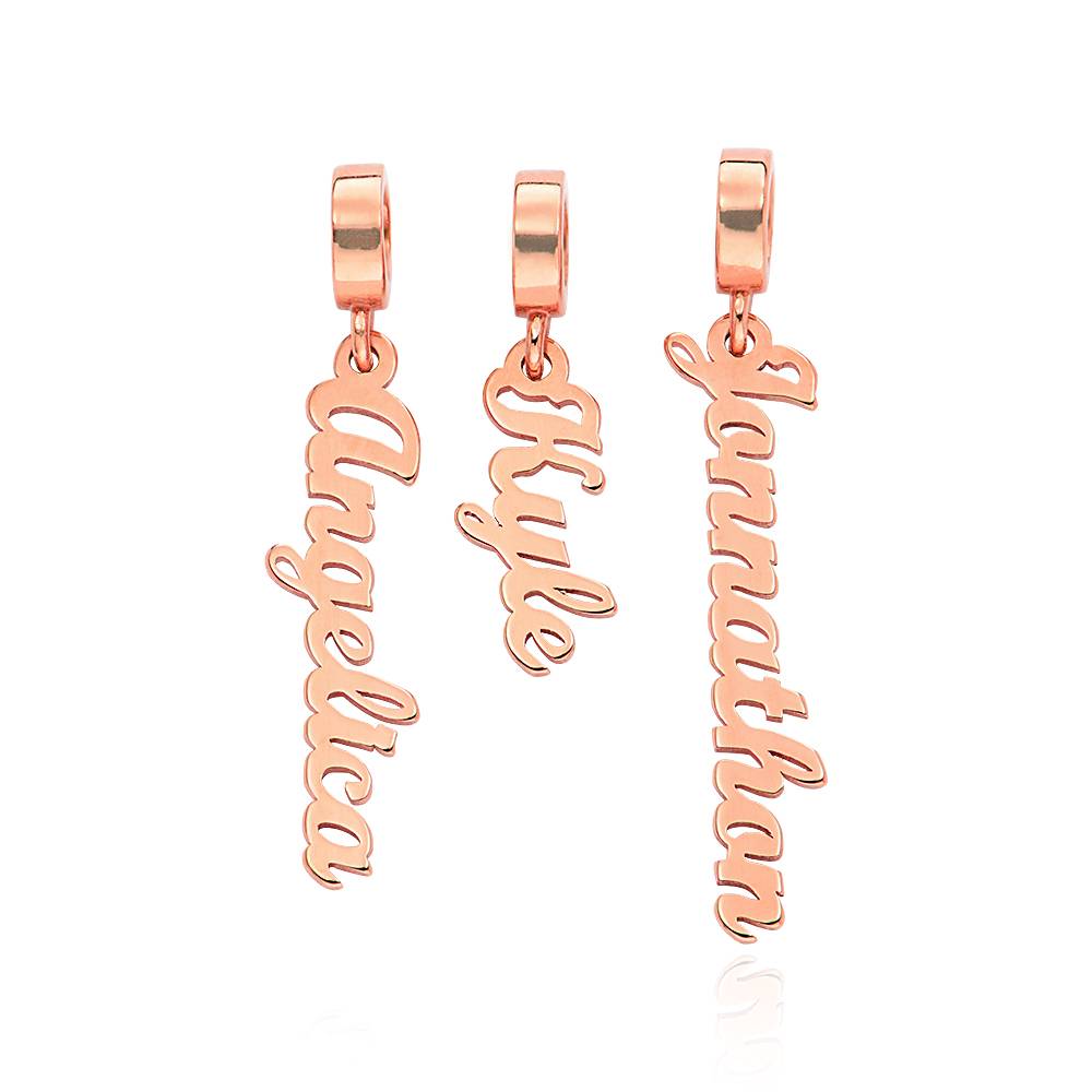 Colgante Moderno con Nombre Vertical en Chapa de Oro Rosa-1 foto de producto