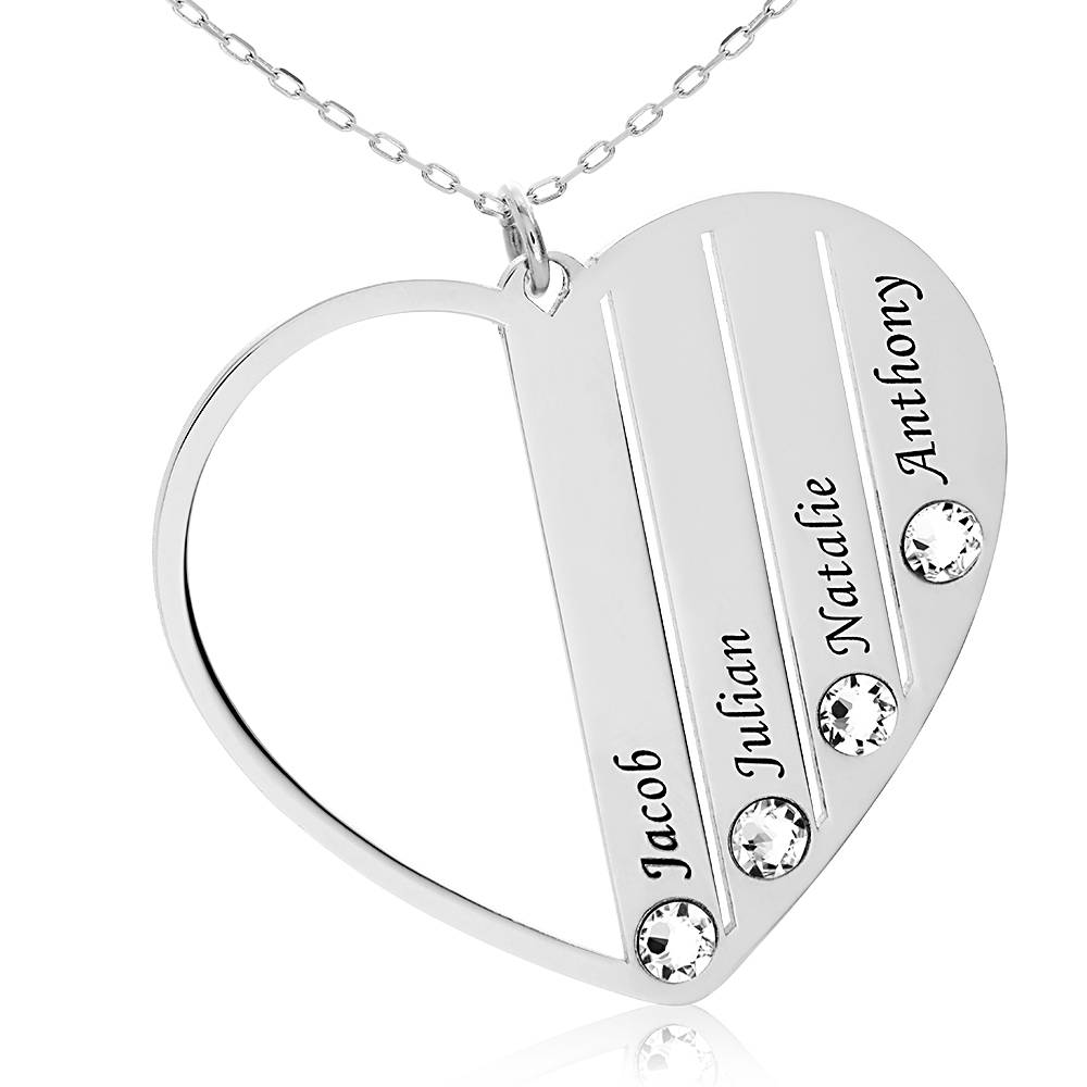Collar para Mamá con Piedras de Nacimiento en Oro Blanco 10K-4 foto de producto