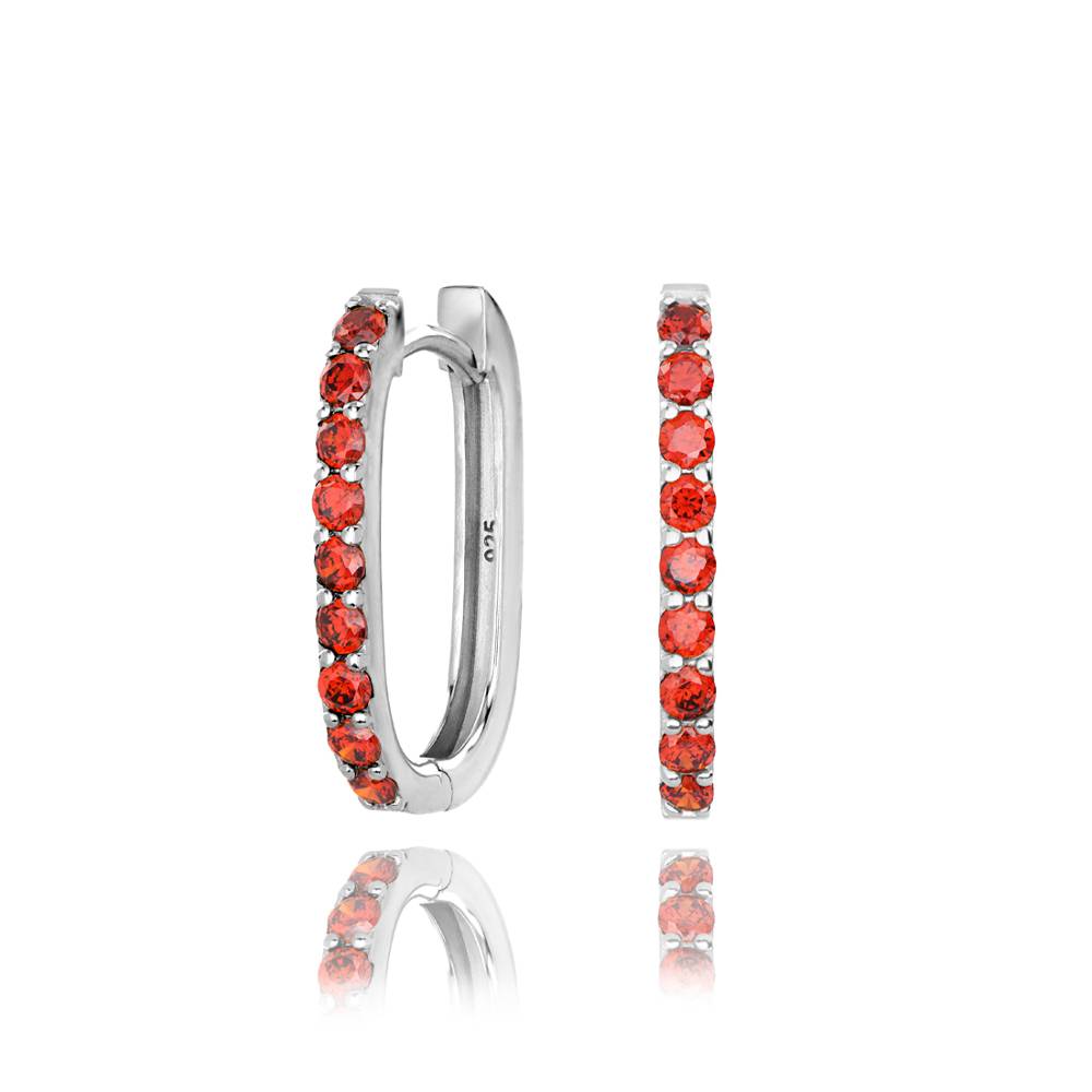Pendientes Huggies Monica con Zirconia Cúbica en Plata Esterlina-1 foto de producto