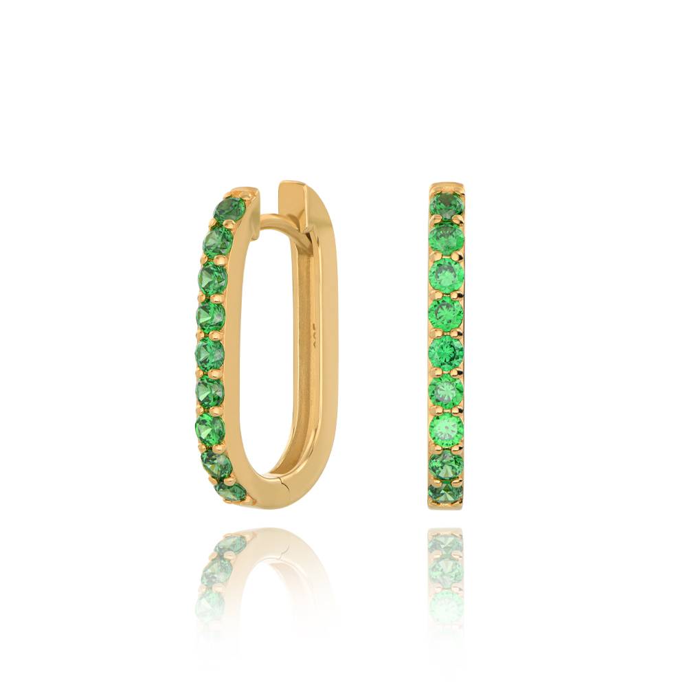 Pendientes Huggies Monica con Zirconia Cúbica en Vermeil de Oro-1 foto de producto