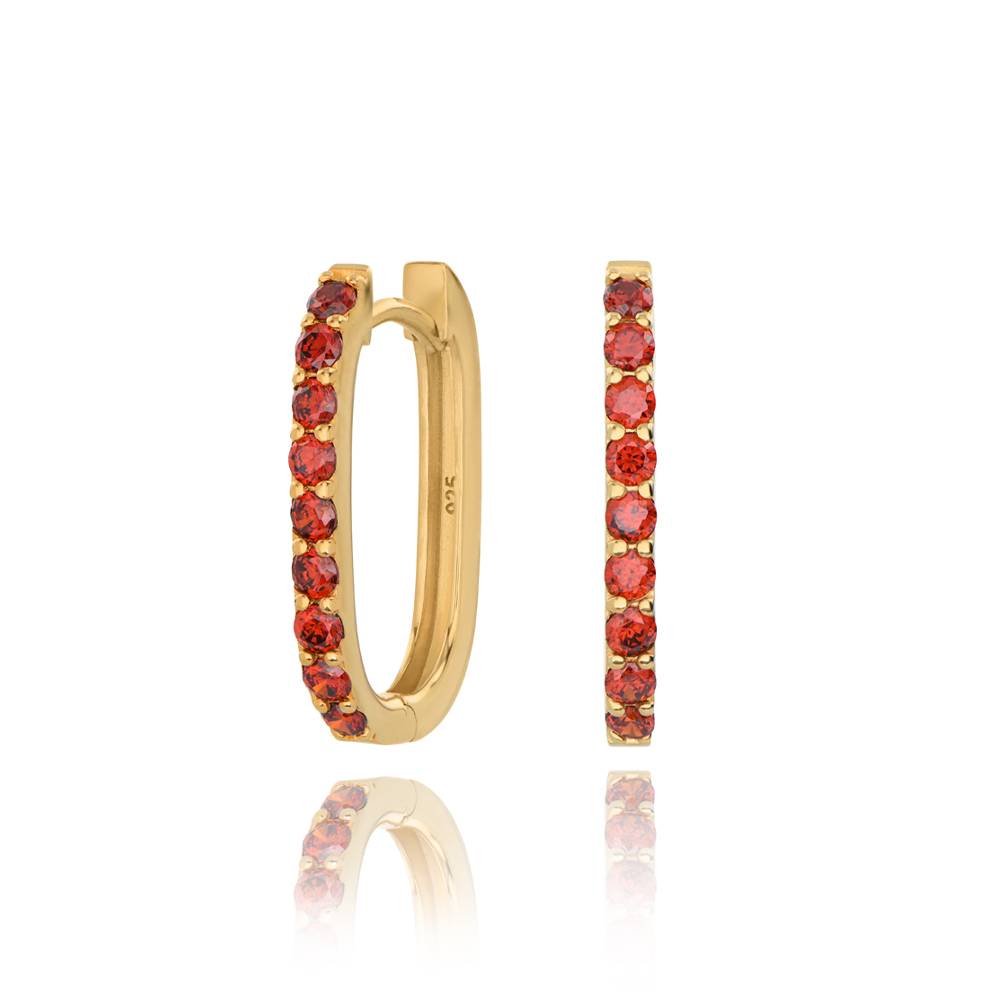 Pendientes Huggies Monica con Zirconia Cúbica en Vermeil de Oro-2 foto de producto