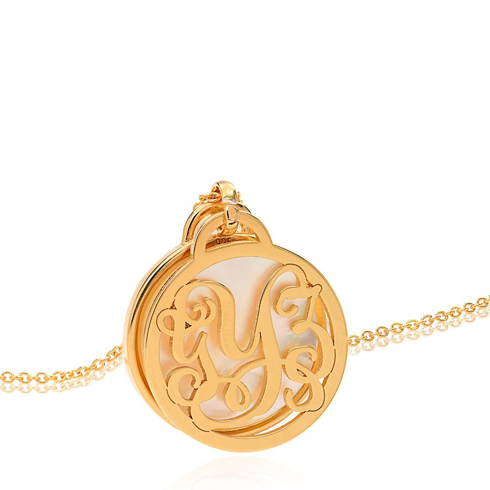 Collar Monograma con Piedra Semipreciosa en Chapa de Oro-8 Collar Monograma con Piedra Semipreciosa en Chapa de Oro-8 foto de producto