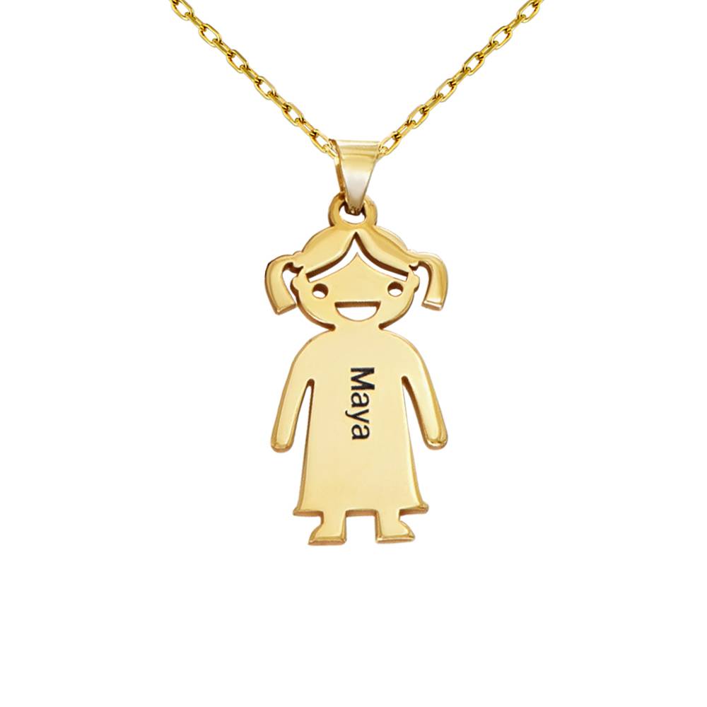 Collar con Colgantes Niño y Niña Personalizado en Oro Sólido 10K-2 Collar con Colgantes Niño y Niña Personalizado en Oro Sólido 10K-2 foto de producto
