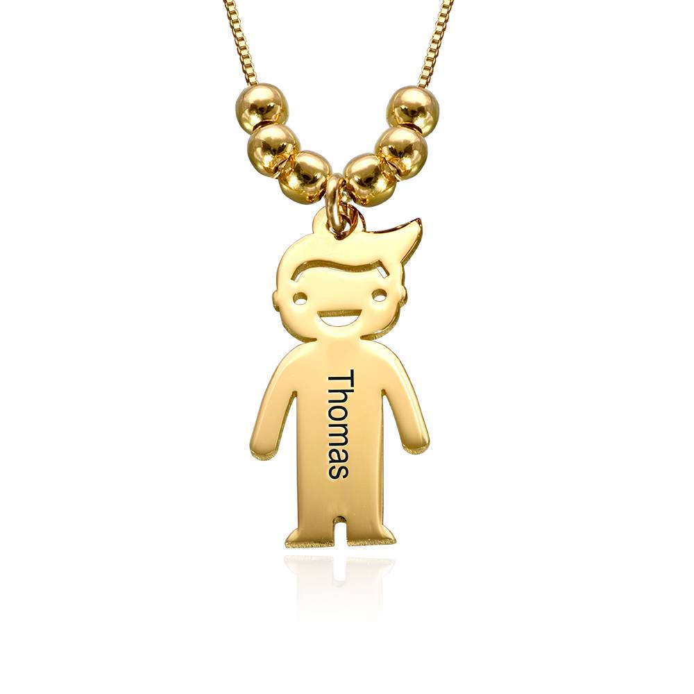 Collar con Colgantes Niño y Niña Personalizado en Chapa de Oro-4 foto de producto