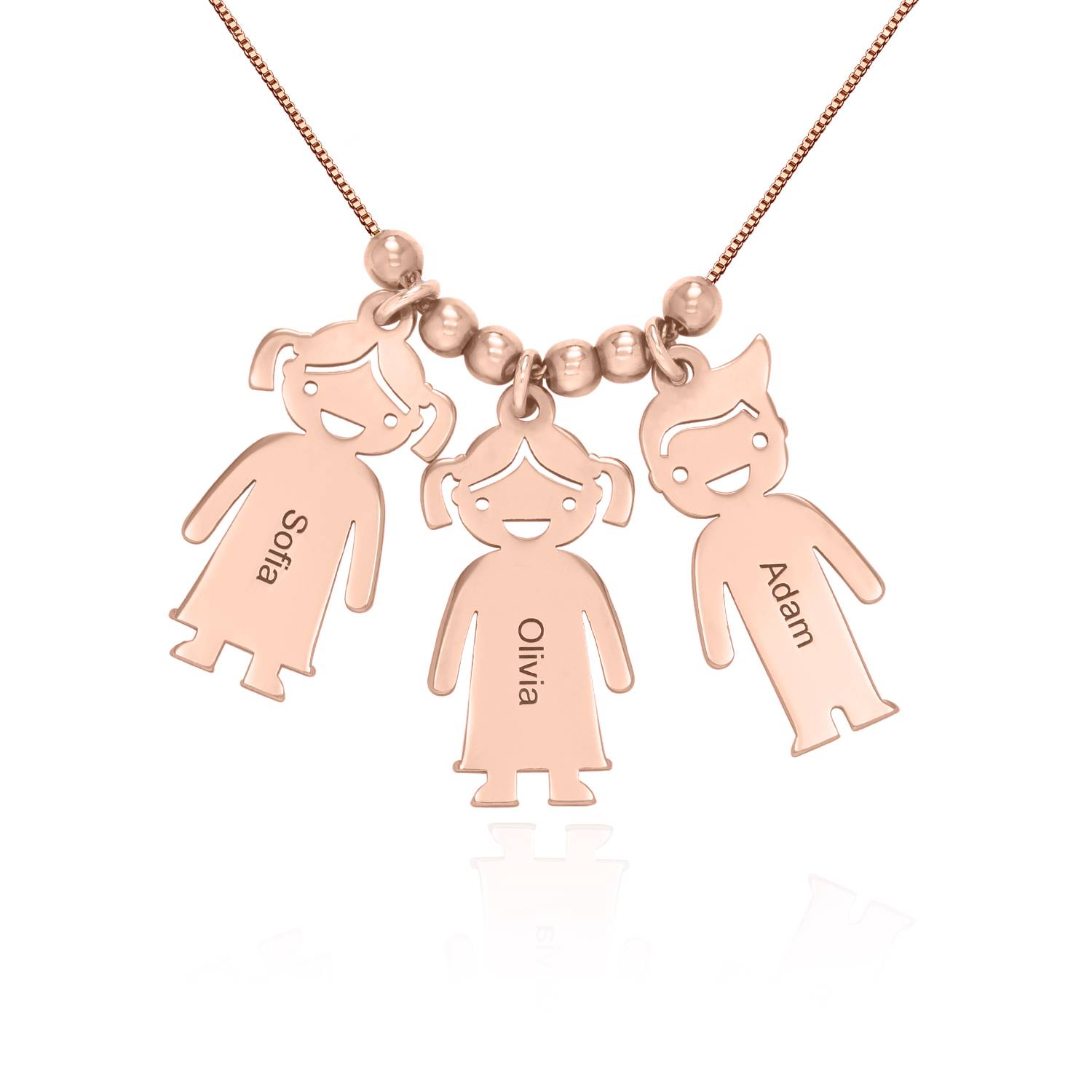 Collar con Colgantes Niño y Niña Personalizado en Chapa de Oro Rosa-4 Collar con Colgantes Niño y Niña Personalizado en Chapa de Oro Rosa-4 foto de producto