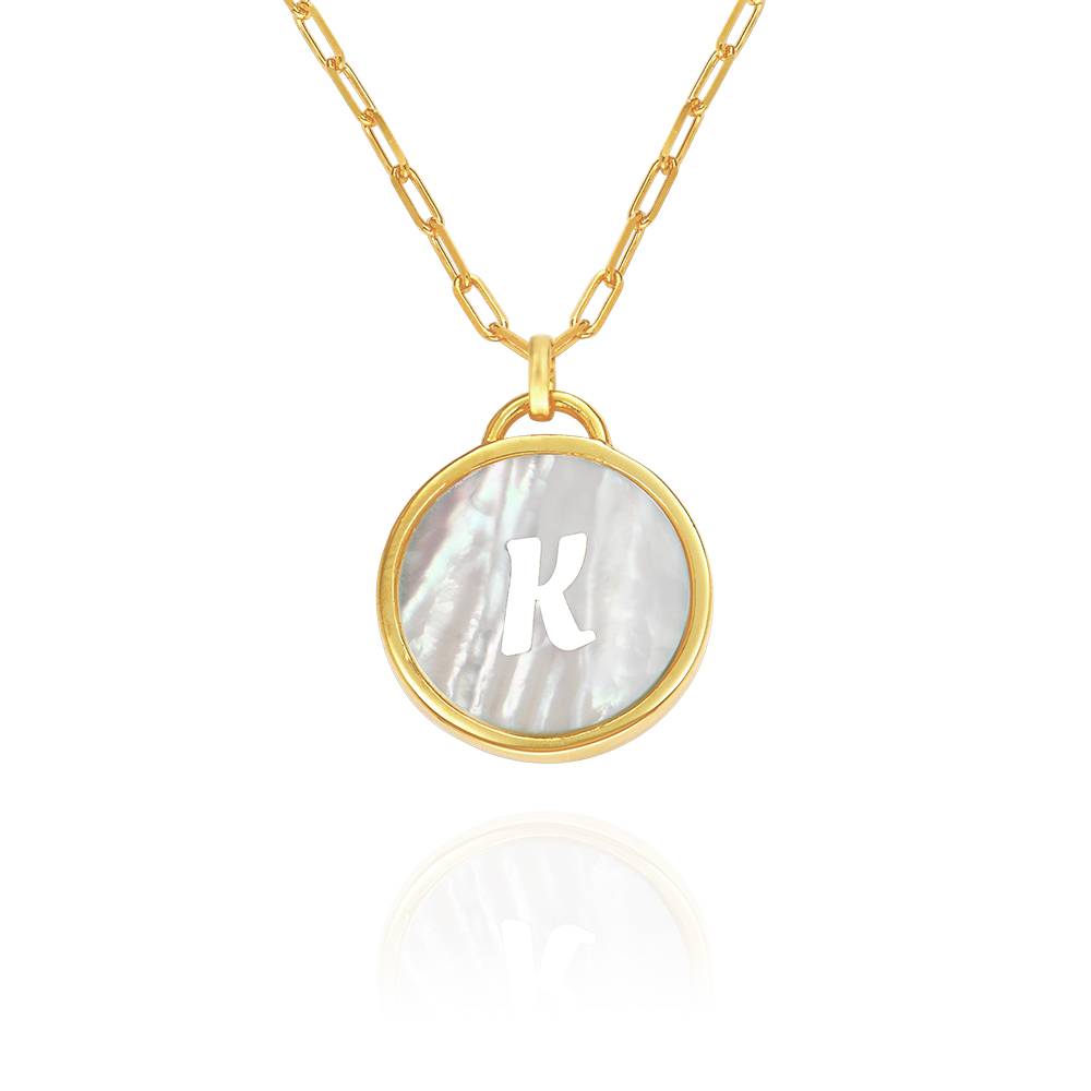 Collar Inicial Madre Perla en Vermeil de Oro-4 Collar Inicial Madre Perla en Vermeil de Oro-4 foto de producto