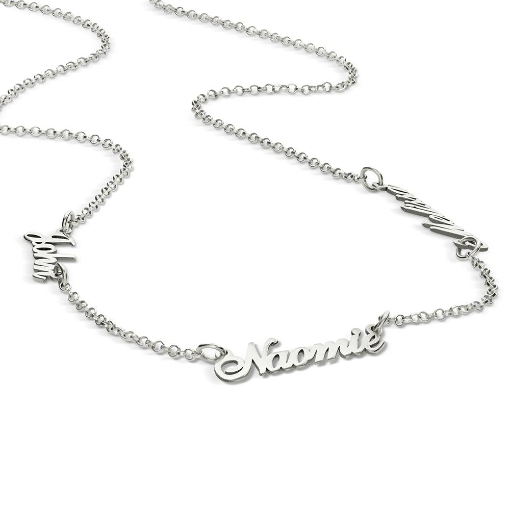 Collar con Nombres Múltiples Heritage en Oro Blanco 10K-4 foto de producto