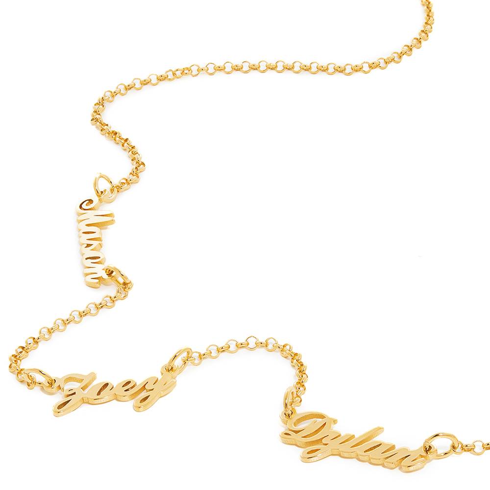 Collar con Nombres Múltiples Heritage en Chapa de Oro-2 foto de producto