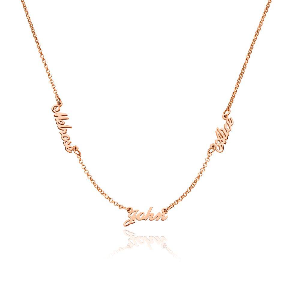 Collar con Nombres Múltiples Heritage en Chapado de Oro Rosa-5 foto de producto