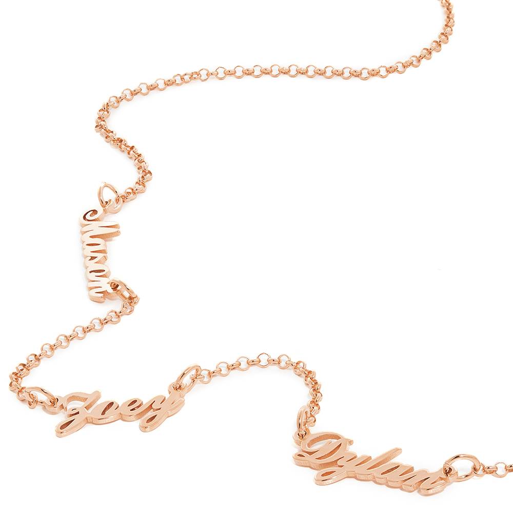 Collar con Nombres Múltiples Heritage en Chapado de Oro Rosa-1 foto de producto