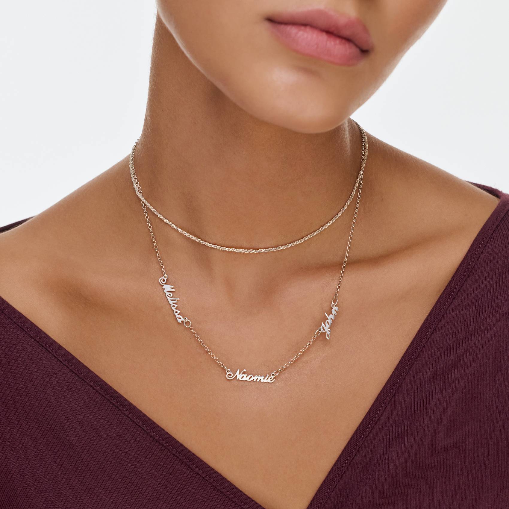 Collar con Nombres Múltiples Heritage en Plata Esterlina-2 foto de producto