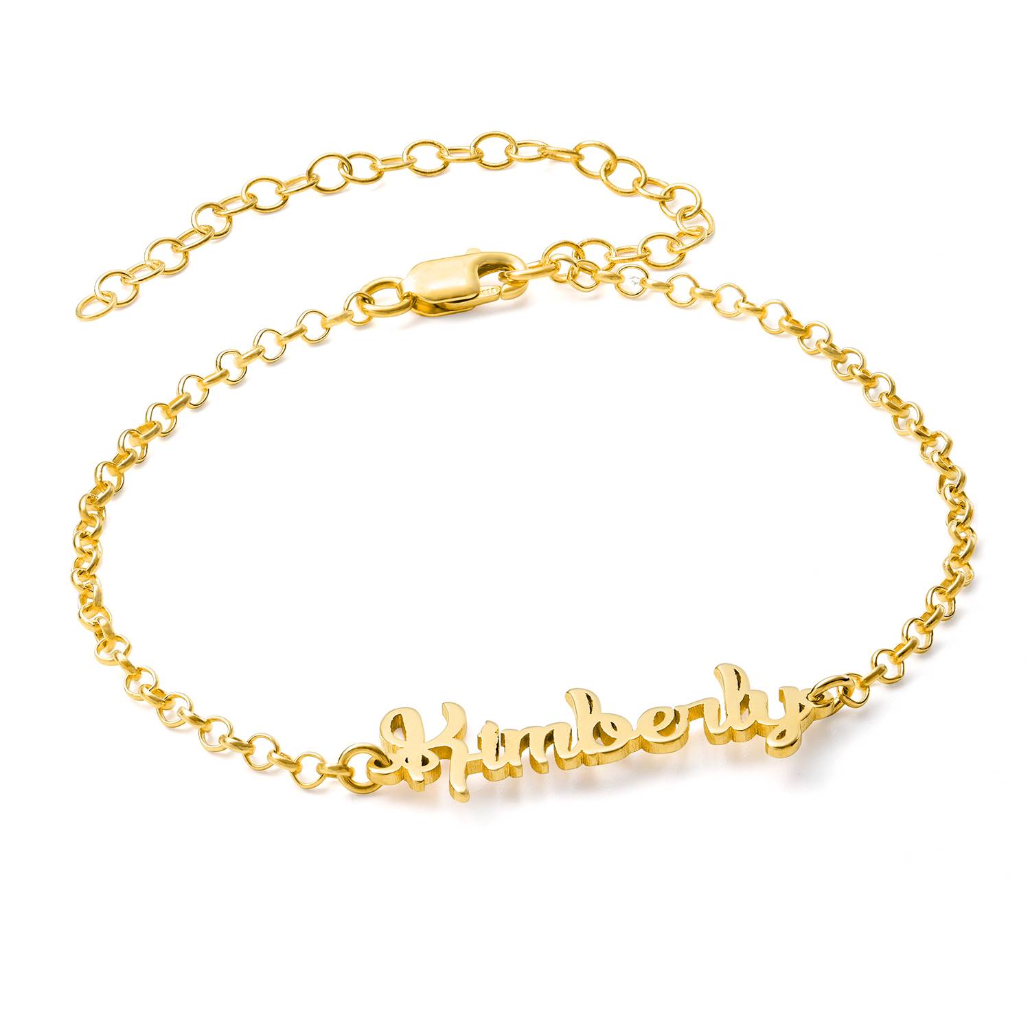 Pulsera / Tobillera con Nombre en Vermeil de Oro-1 foto de producto