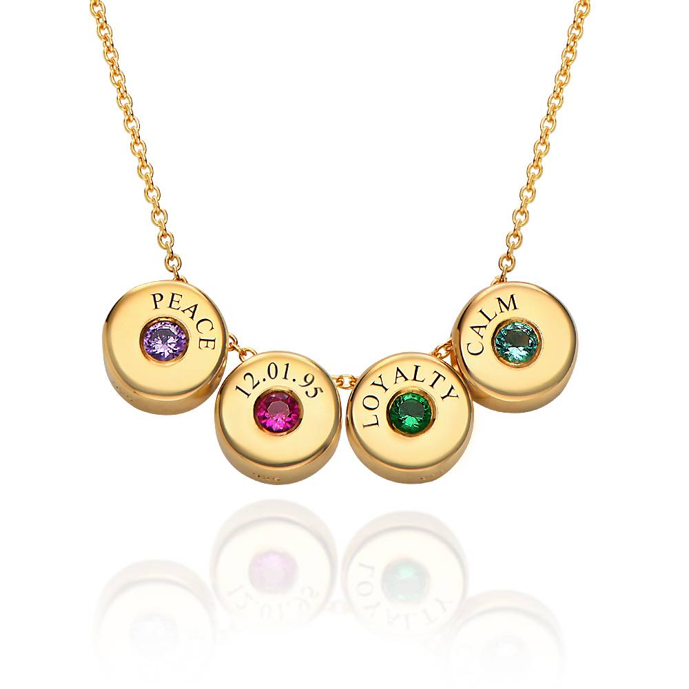 Collar Nova Personalizado con Grabado y Piedra de Nacimiento en Baño de Oro-2 foto de producto foto de producto