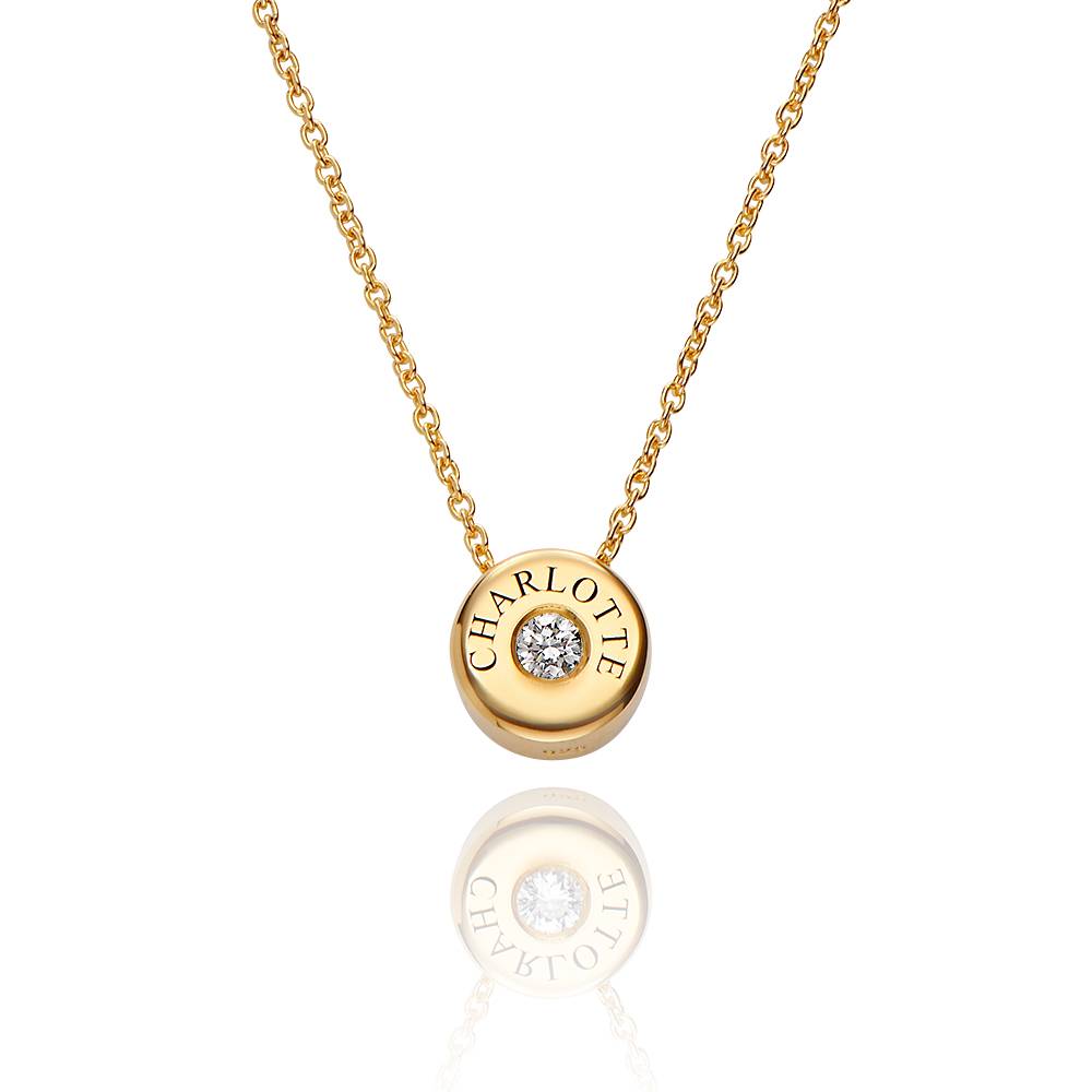 Collar Nova Personalizado con Grabado y Piedra de Nacimiento en Vermeil de Oro-1 foto de producto