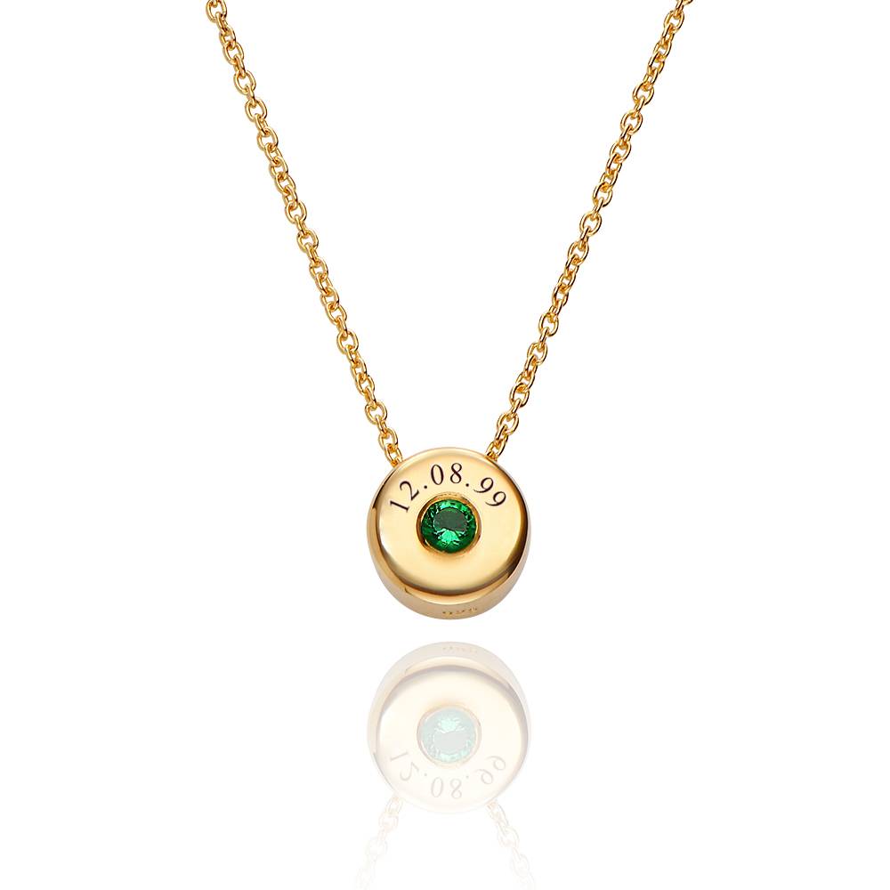Collar Nova Personalizado con Grabado y Piedra de Nacimiento en Vermeil de Oro-4 foto de producto