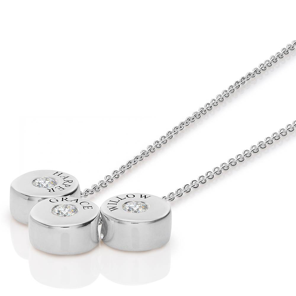 Collar Nova Personalizado con Grabado y Diamante en Plata-2 foto de producto