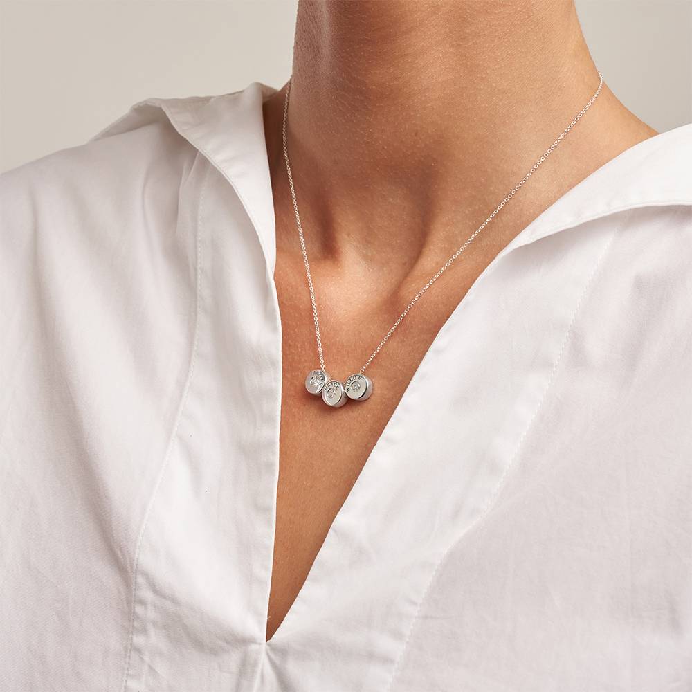 Collar Nova Personalizado con Grabado y Diamante en Plata-3 foto de producto