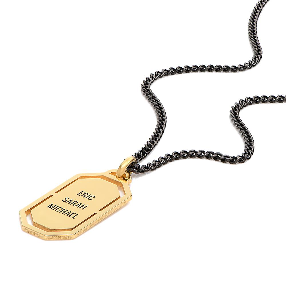 Collar de Etiqueta Militar Moderna Oliver en Vermeil de Oro-1 foto de producto