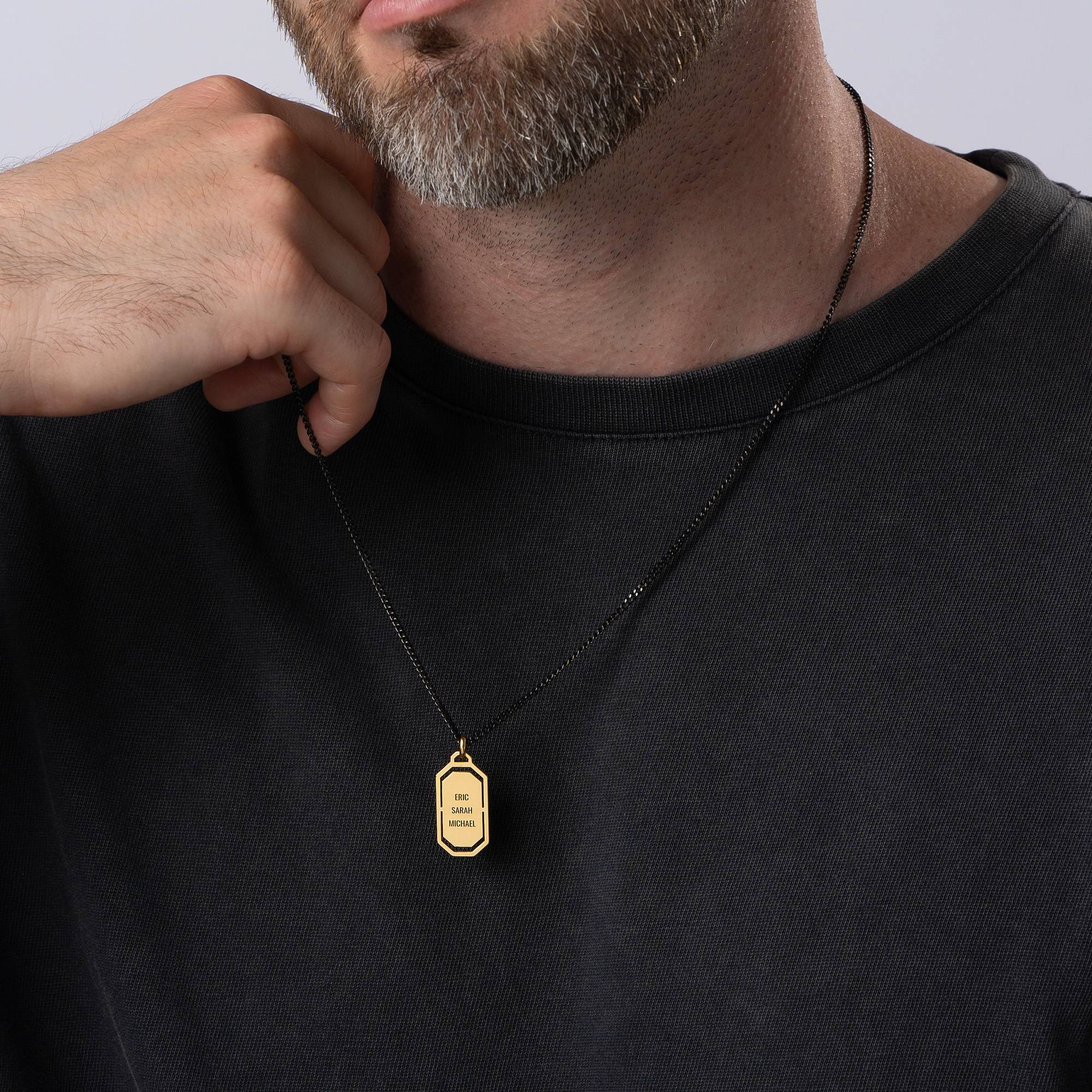 Collar de Etiqueta Militar Moderna Oliver en Vermeil de Oro-5 foto de producto