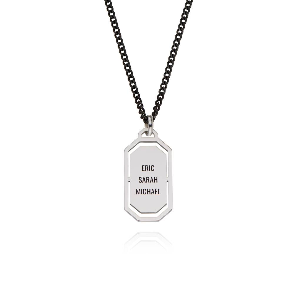 Collar de Etiqueta Militar Moderna Oliver en Plata Esterlina-4 foto de producto