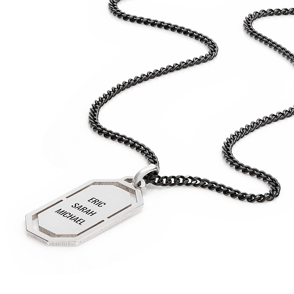 Collar de Etiqueta Militar Moderna Oliver en Plata Esterlina-3 foto de producto