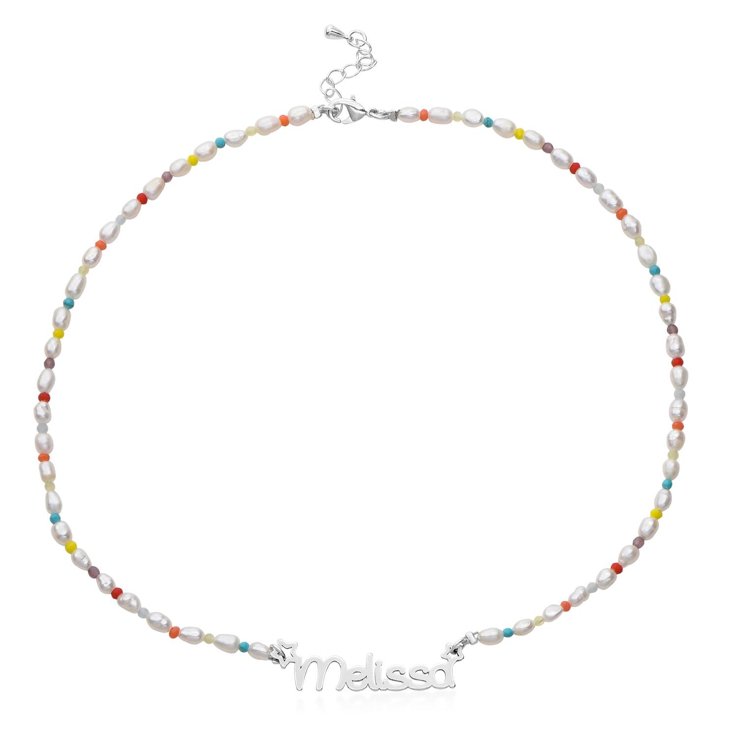 Collar de Perlas Candy con Nombre para Niña en Plata Esterlina-2 Collar de Perlas Candy con Nombre para Niña en Plata Esterlina-2 foto de producto