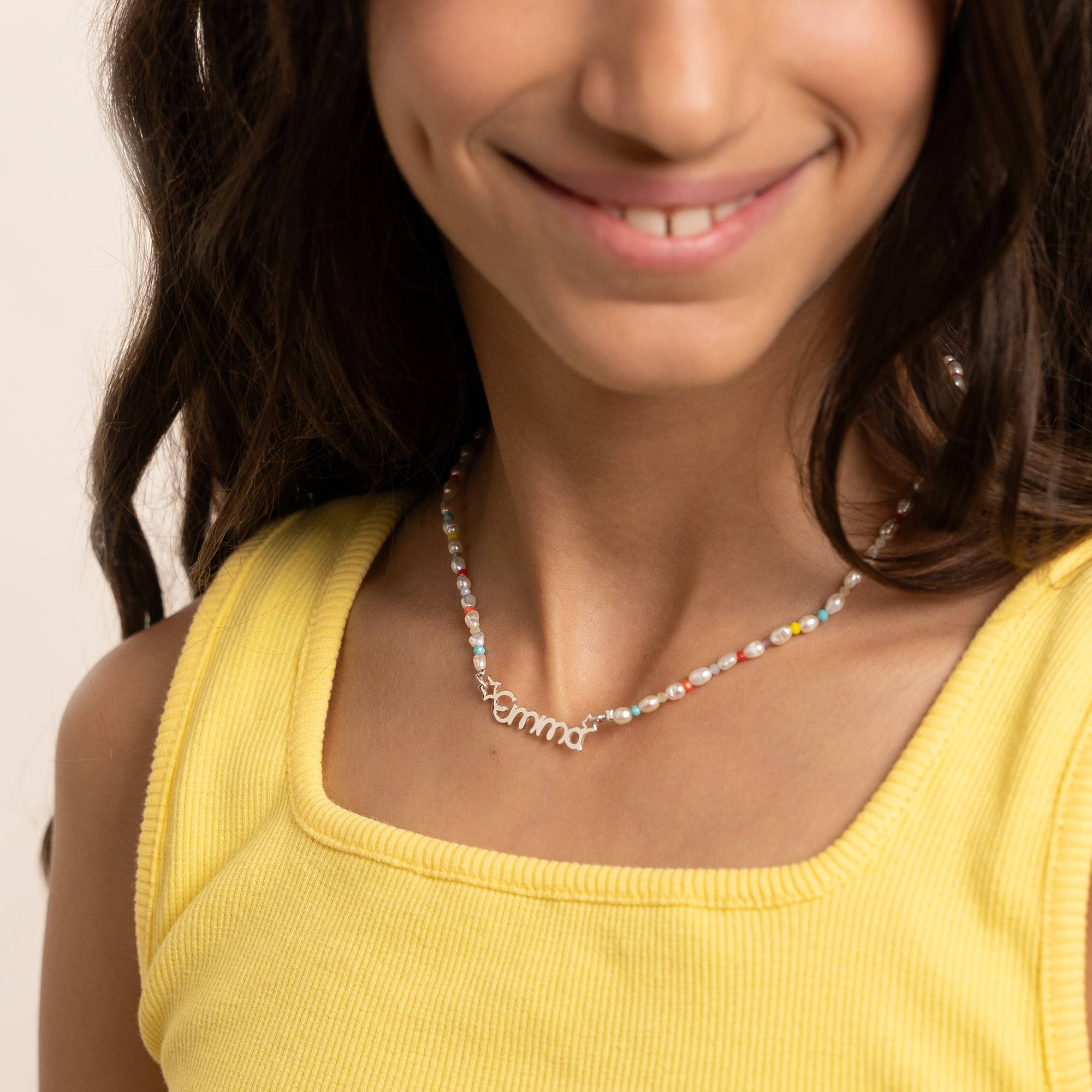 Collar de Perlas Candy con Nombre para Niña en Plata Esterlina-5 Collar de Perlas Candy con Nombre para Niña en Plata Esterlina-5 foto de producto