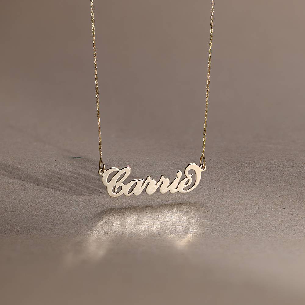 Collar con Nombre Carrie en Oro Sólido 14K-3 foto de producto