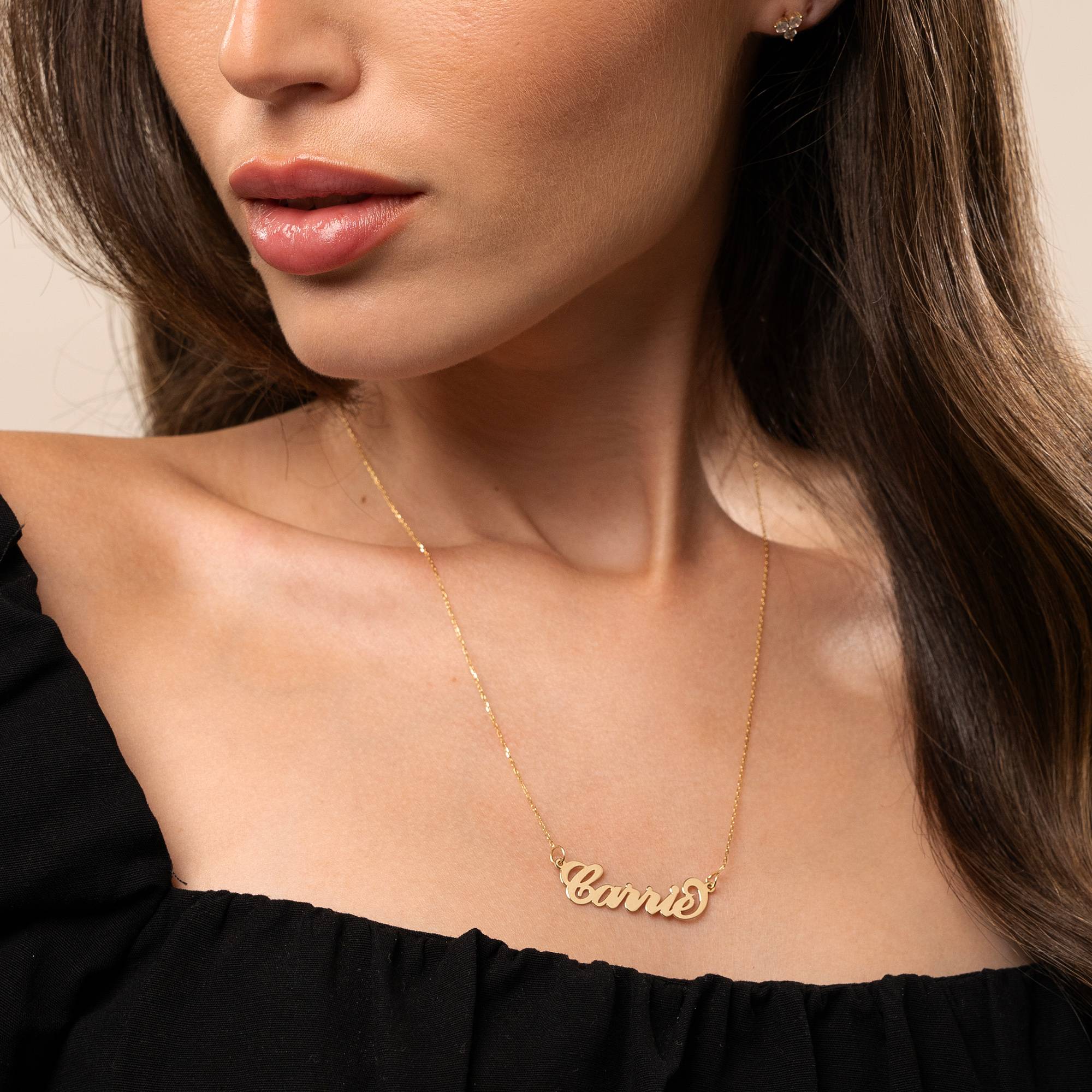 Collar con Nombre Carrie en Oro Sólido 14K-2 foto de producto