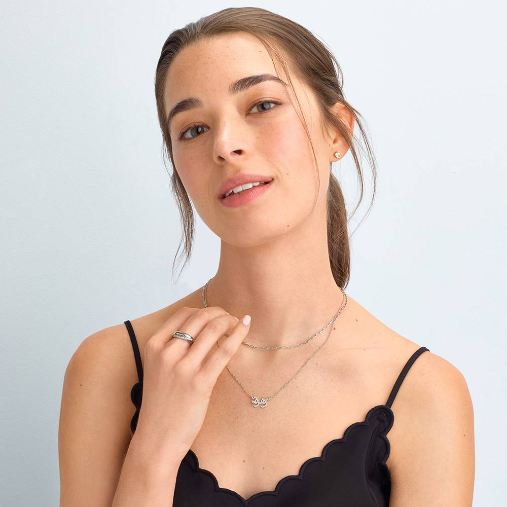 Collar con Nombre Árabe con Diamante en Plata-2 foto de producto