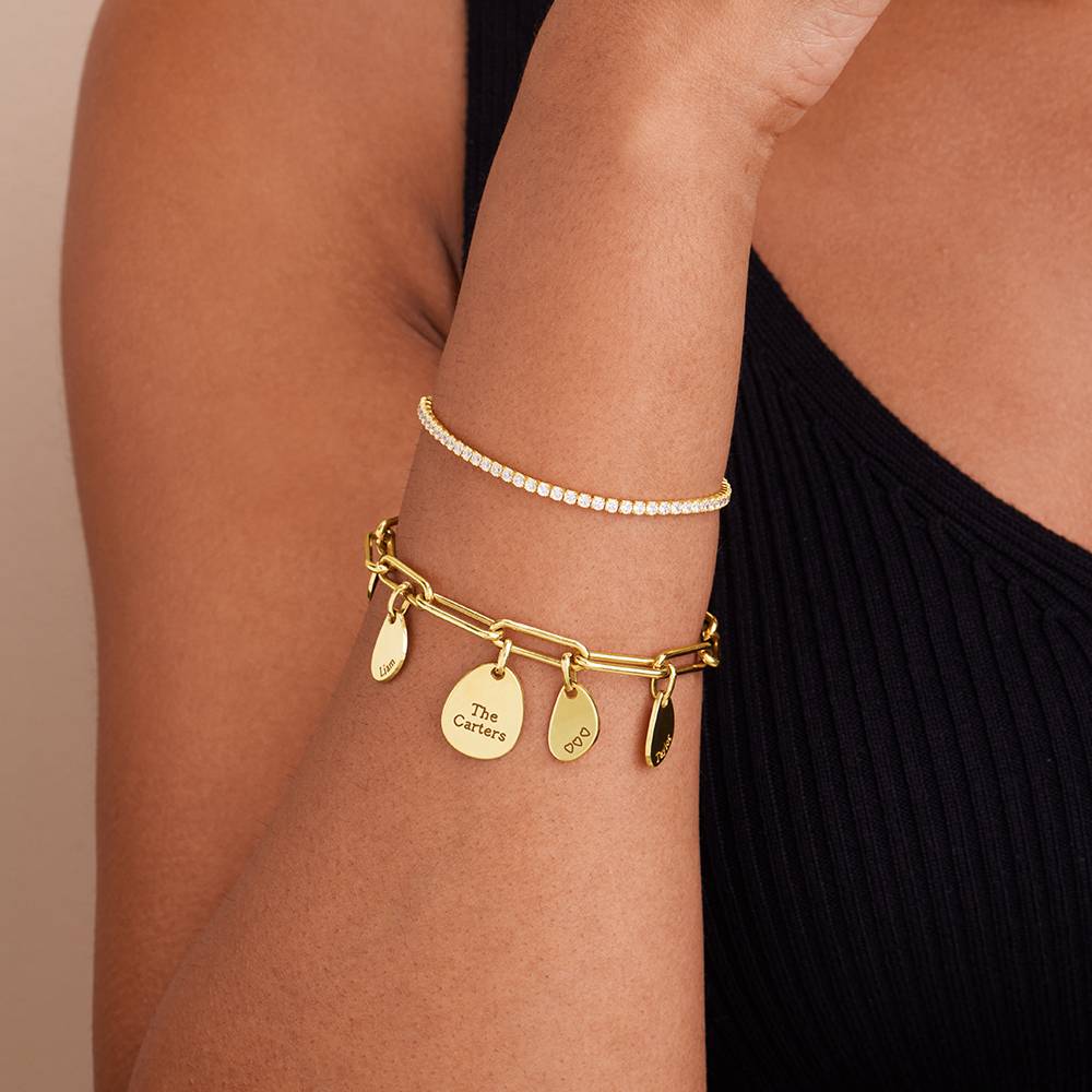 Pulsera de Eslabones Hazel con Dijes Personalizados en Vermeil de Oro-4 foto de producto
