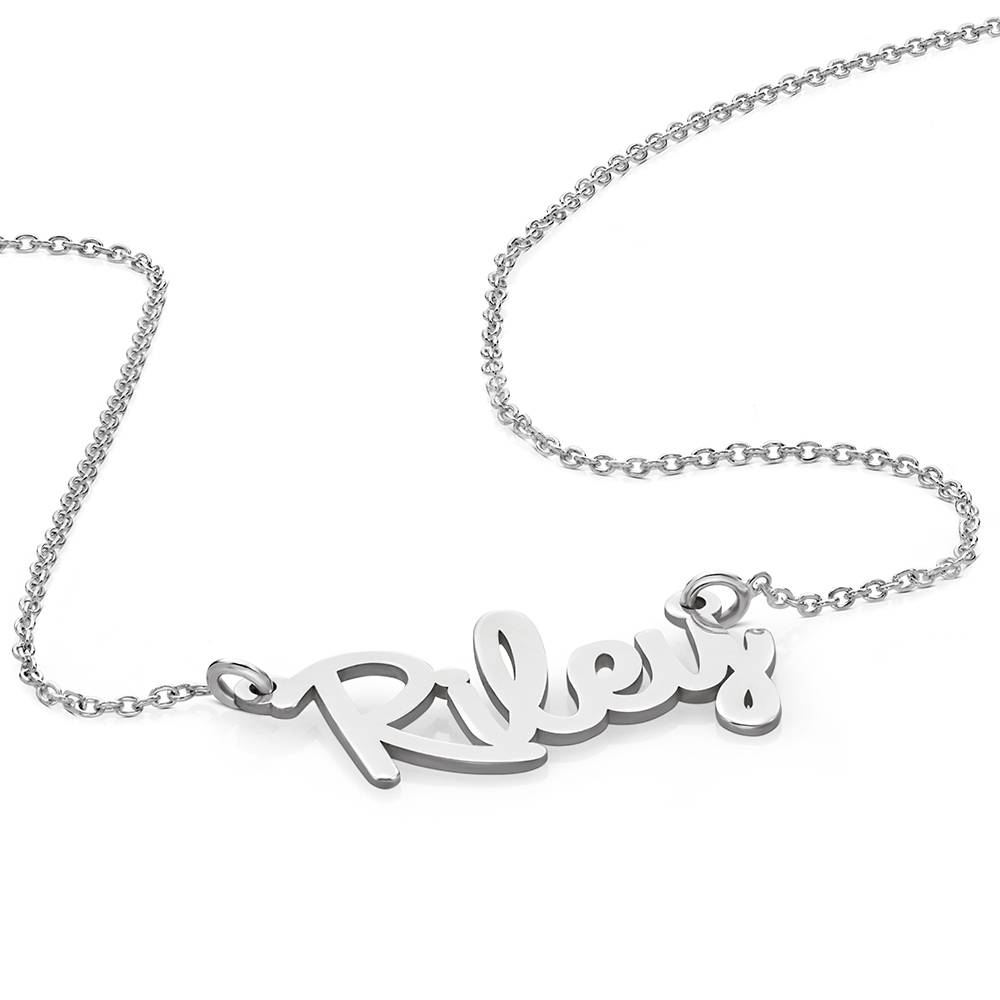 Collar con Nombre Cursivo en Plata-4 Collar con Nombre Cursivo en Plata-4 foto de producto