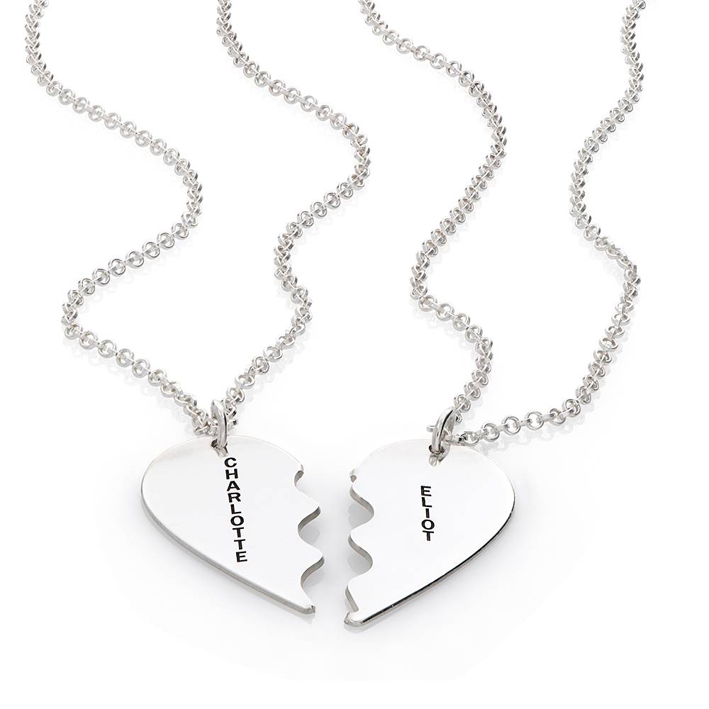 Collar Personalizado con Corazón Divisible en Plata-3 foto de producto