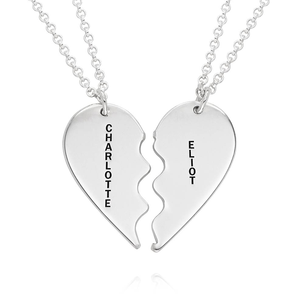 Collar Personalizado con Corazón Divisible en Plata-2 foto de producto