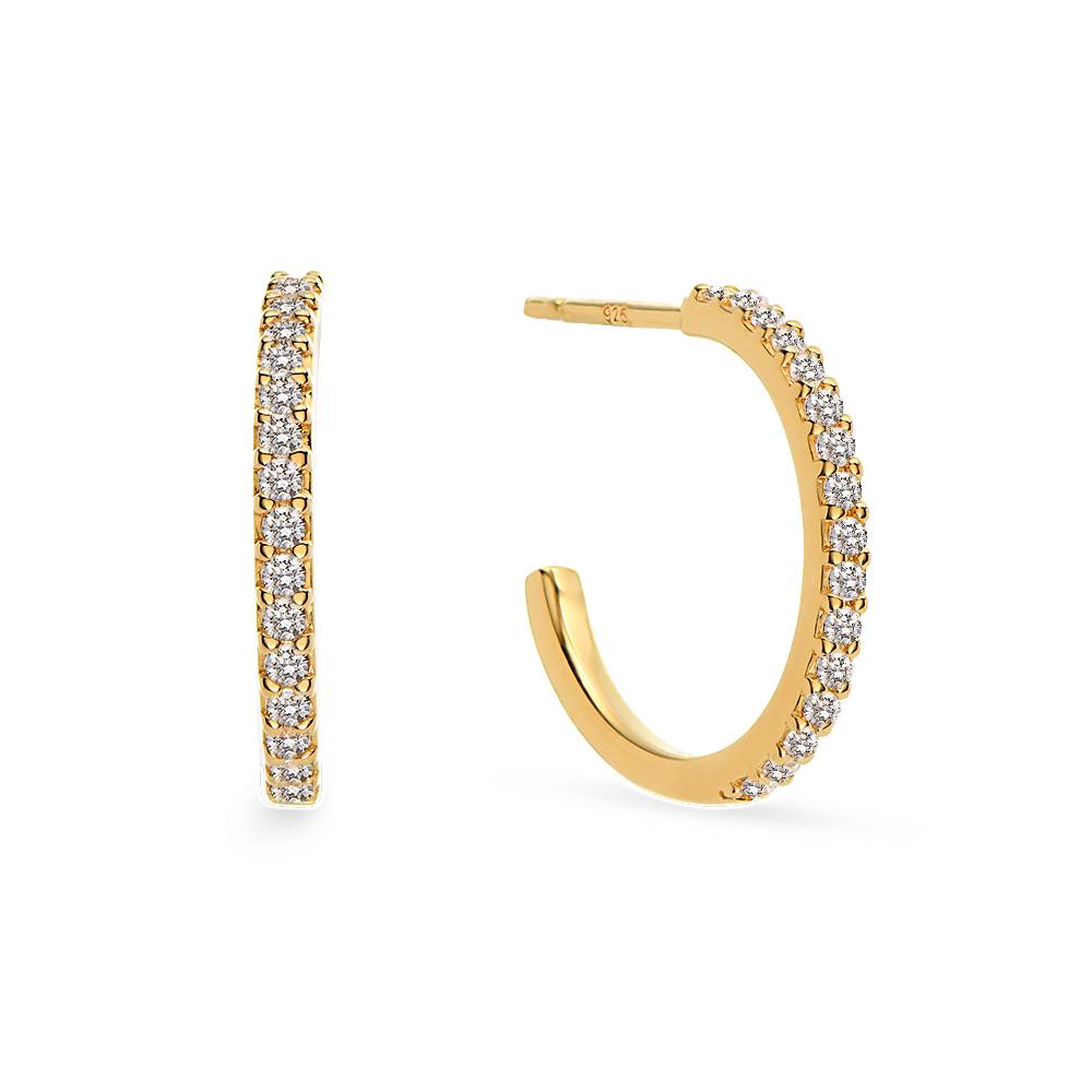 Phoebe Pendientes Huggies en Chapa de Oro-2 foto de producto