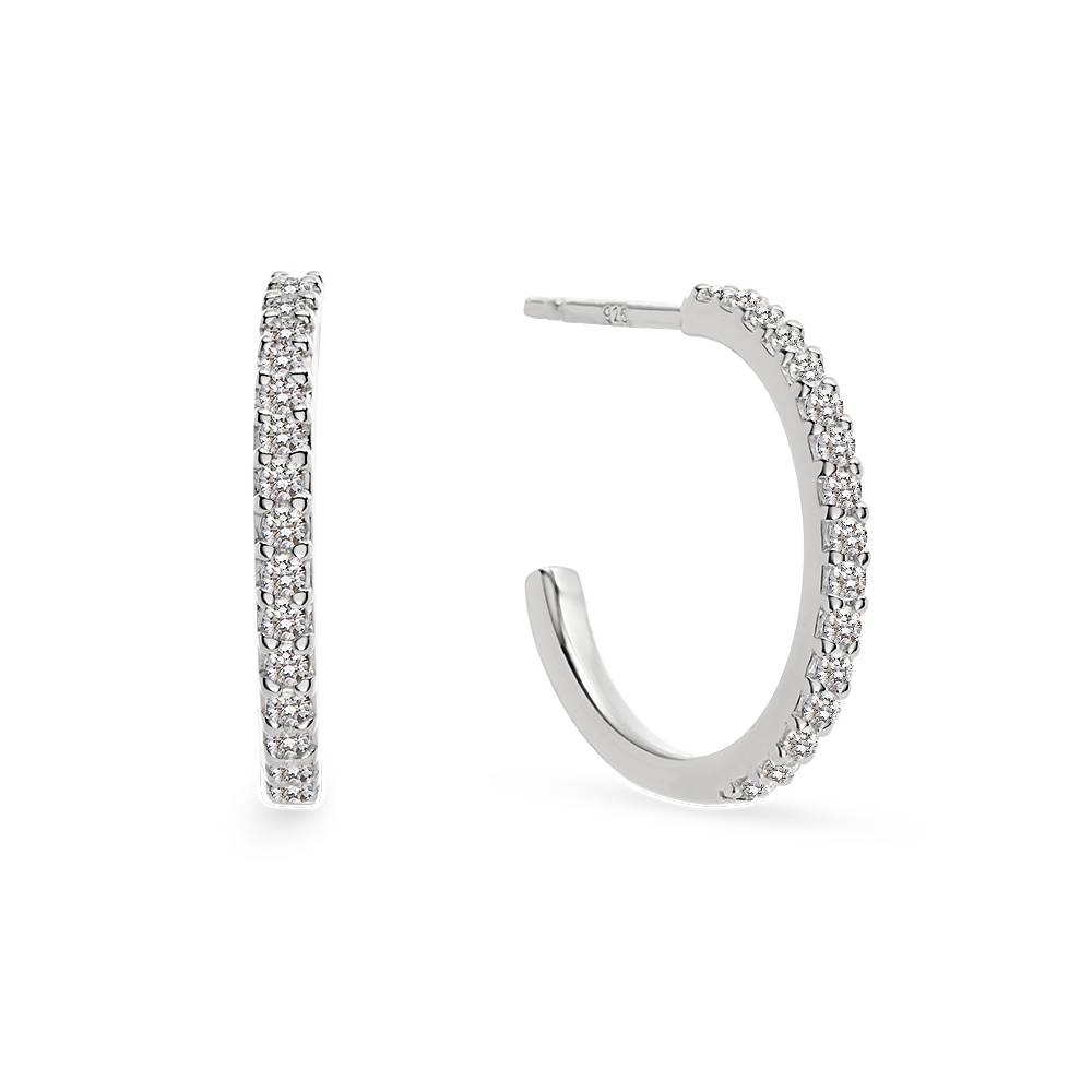 Phoebe Pendientes Huggies en Plata Esterlina-4 foto de producto