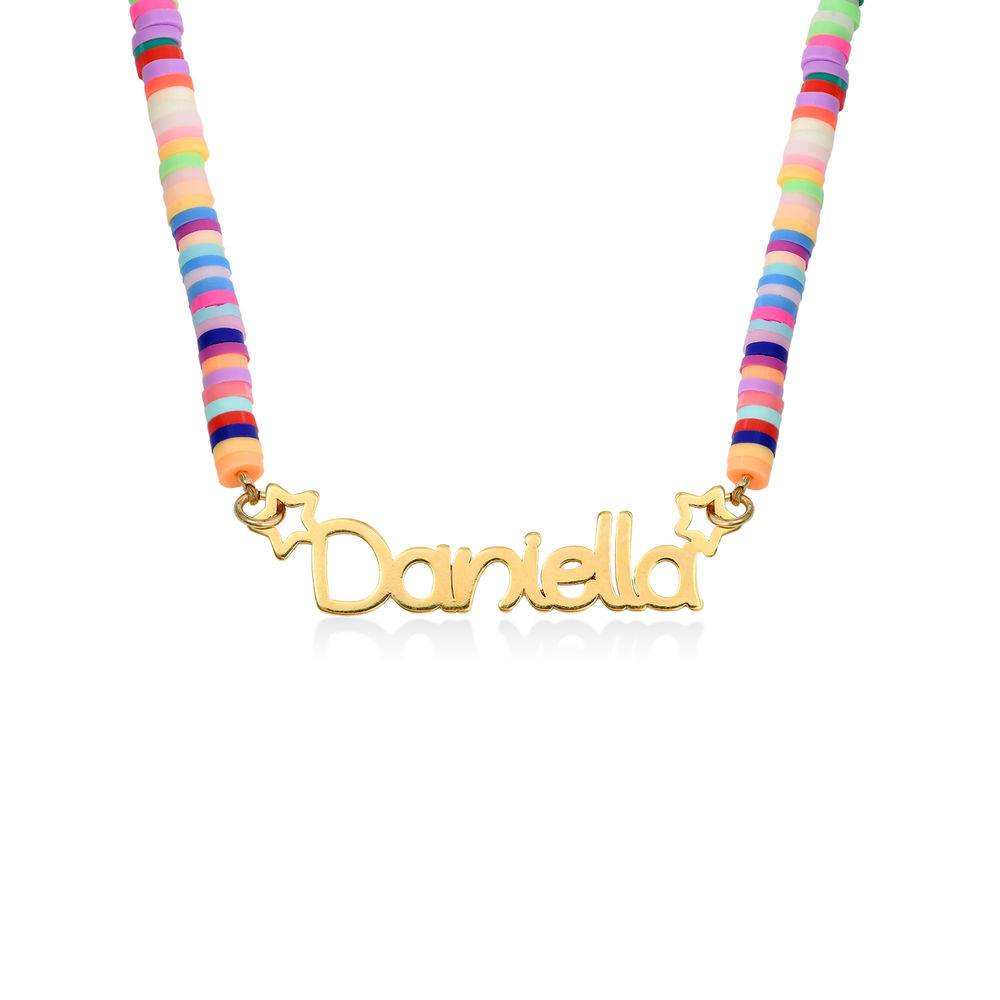 Collar con Nombre de Niña con Cuentas de Mágica Arcoíris en Baño de Oro-1 Collar con Nombre de Niña con Cuentas de Mágica Arcoíris en Baño de Oro-1 foto de producto