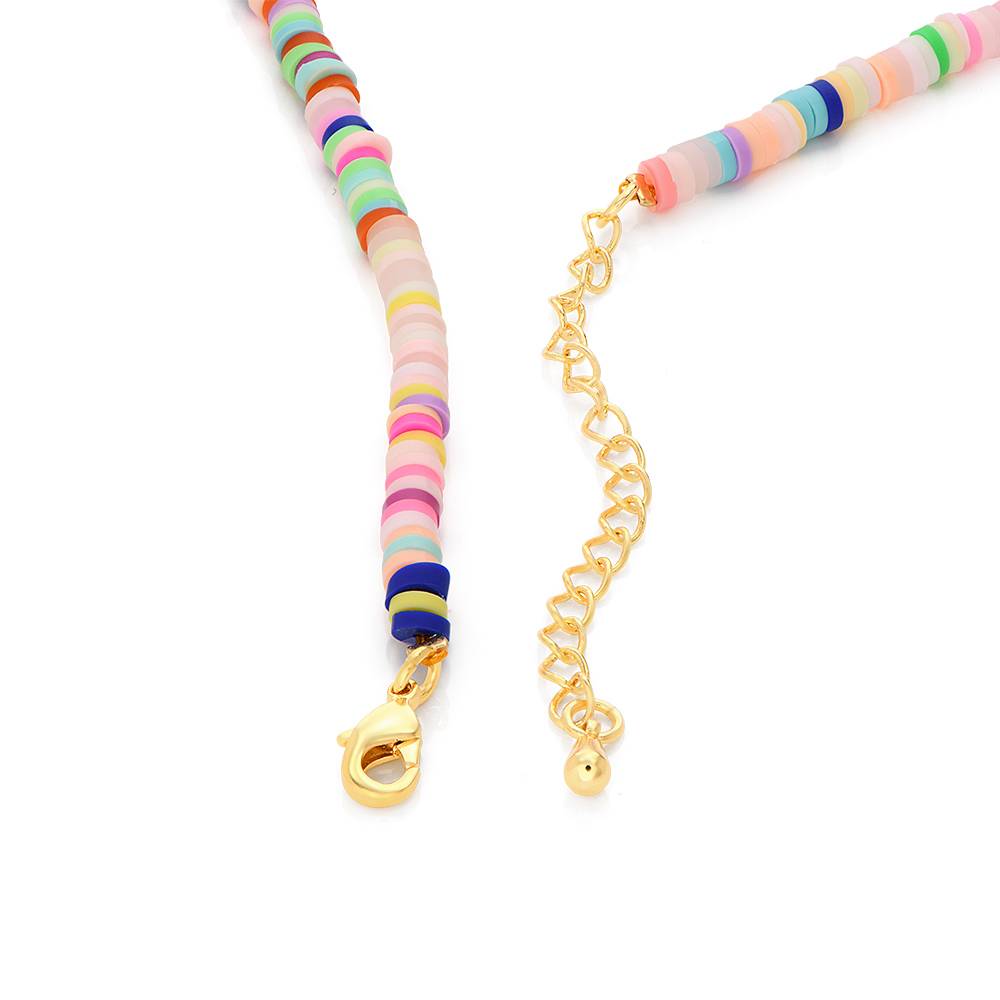 Collar con Nombre de Niña con Cuentas de Mágica Arcoíris en Vermeil de Oro-6 Collar con Nombre de Niña con Cuentas de Mágica Arcoíris en Vermeil de Oro-6 foto de producto