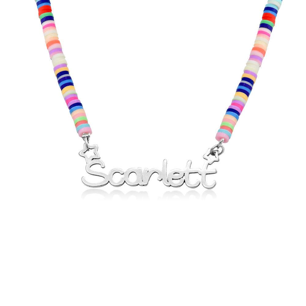 Collar con Nombre de Niña con Cuentas de Mágica Arcoíris en Plata-1 Collar con Nombre de Niña con Cuentas de Mágica Arcoíris en Plata-1 foto de producto