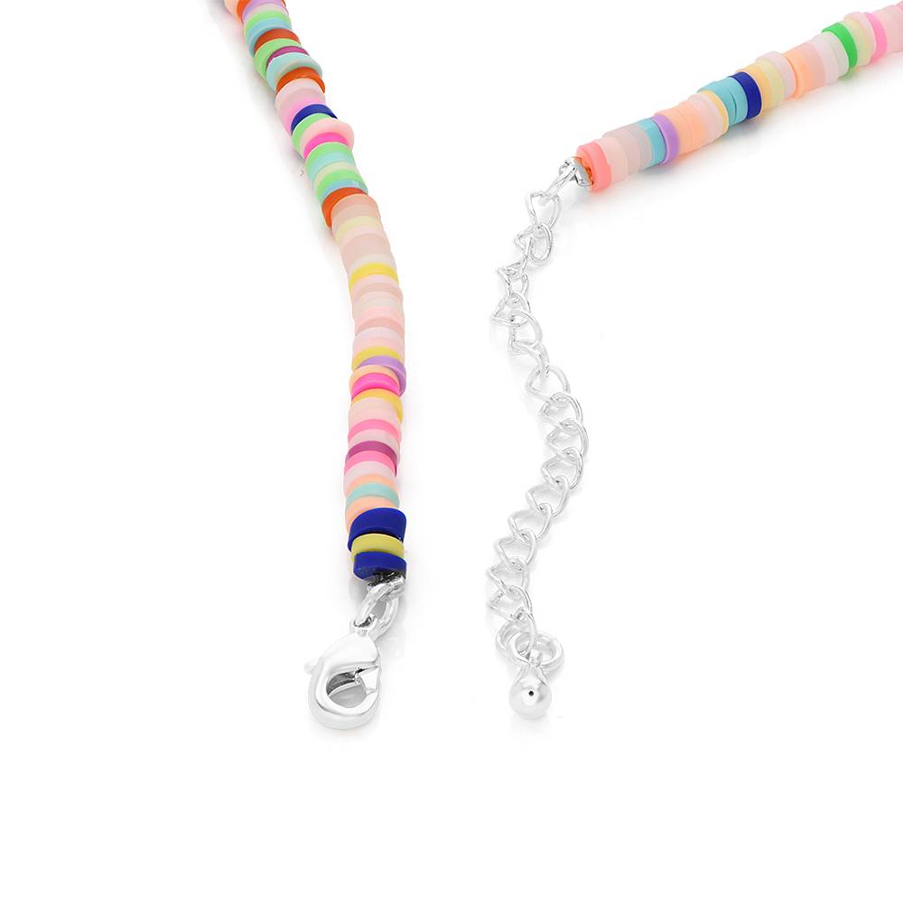 Collar con Nombre de Niña con Cuentas de Mágica Arcoíris en Plata Esterlina-7 foto de producto