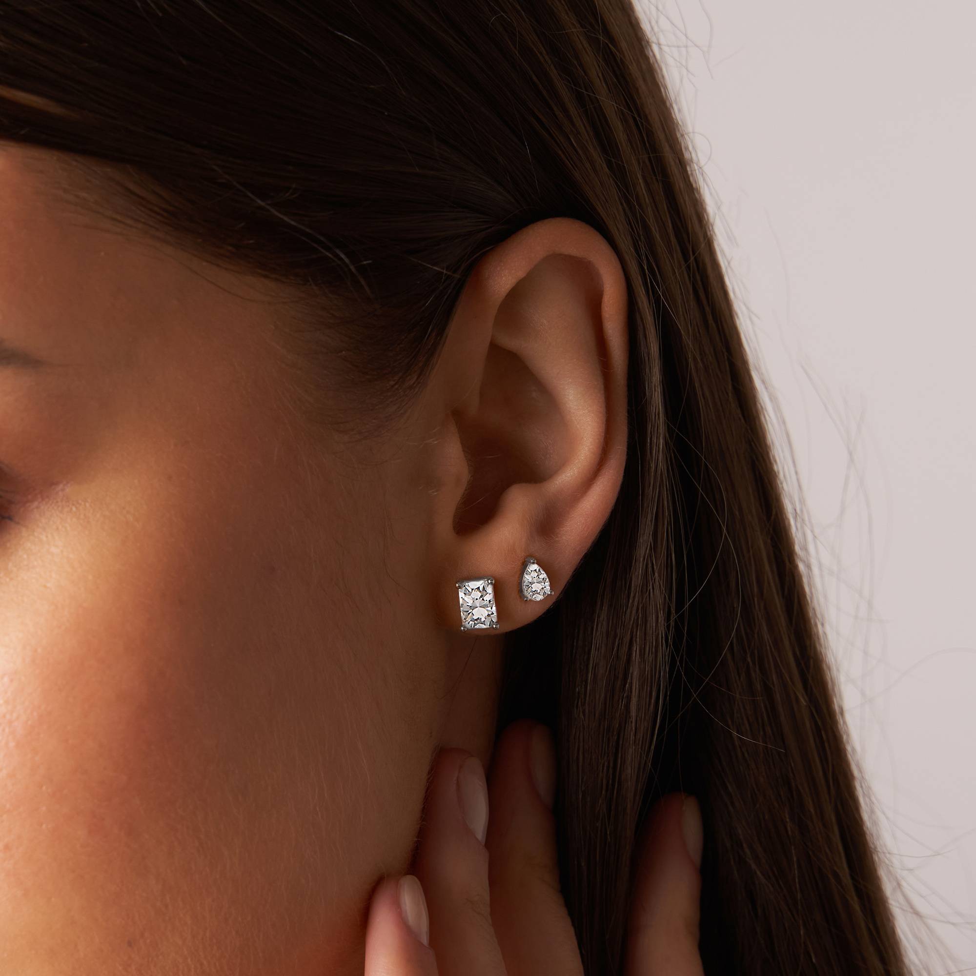 Raquel Pendientes Triangulares en Plata Esterlina-1 foto de producto