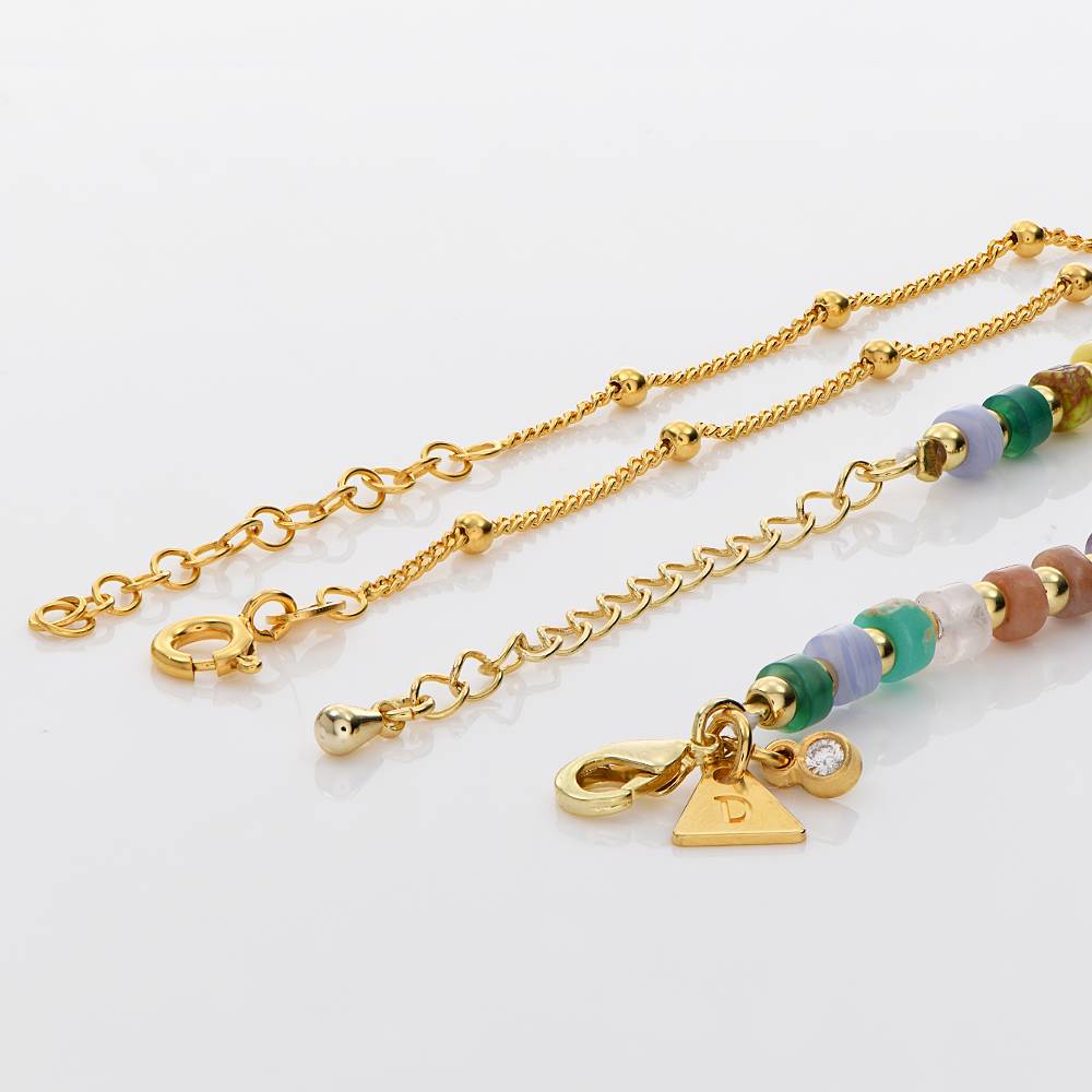 Pulsera / Tobillera de Cuentas en Capas Resort con Iniciales y 0.05ct Diamantes en Baño de Oro-3 Pulsera / Tobillera de Cuentas en Capas Resort con Iniciales y 0.05ct Diamantes en Baño de Oro-3 foto de producto